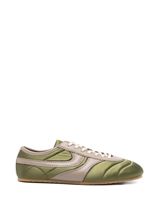 quilted satin sneakers