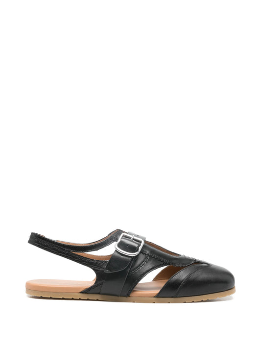 buckled leather sandals