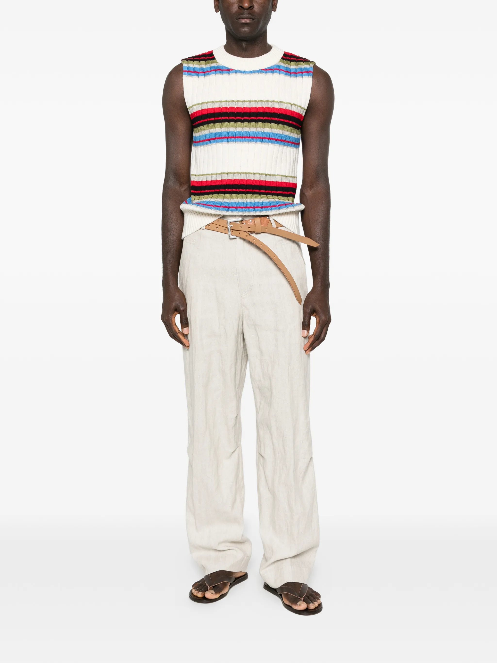 side-pocket straight trousers