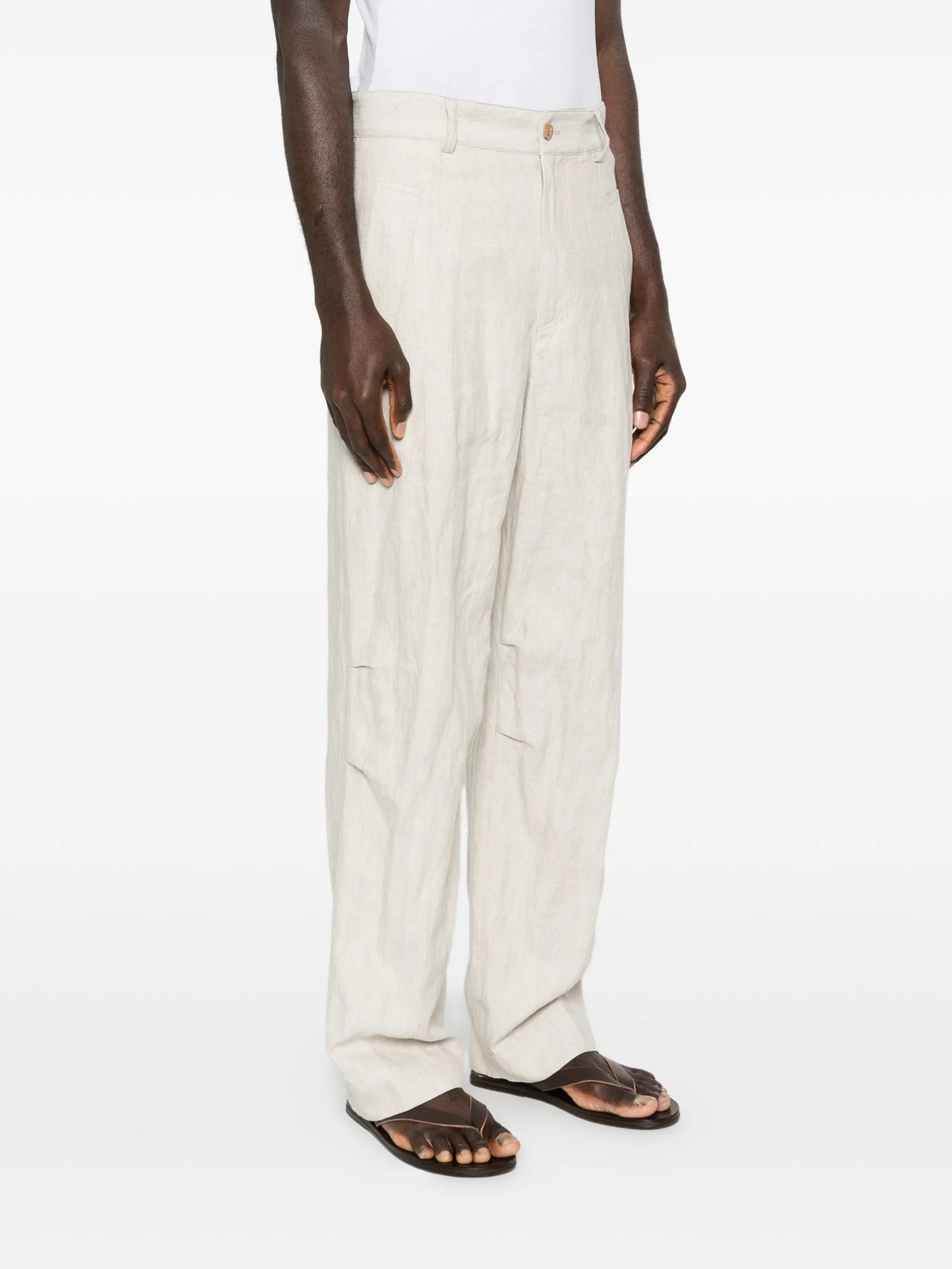 side-pocket straight trousers