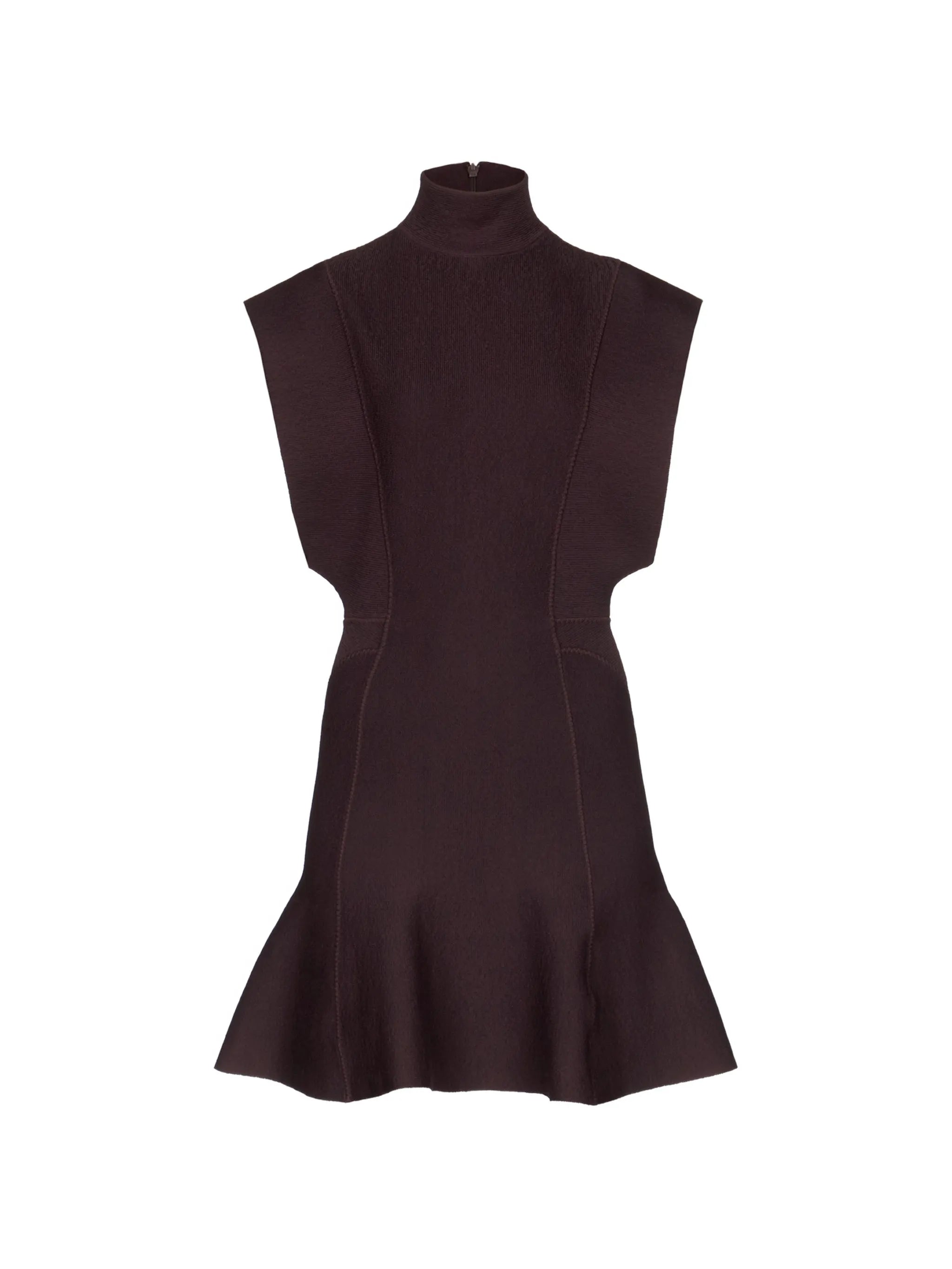 seam-detail high-neck mini dress