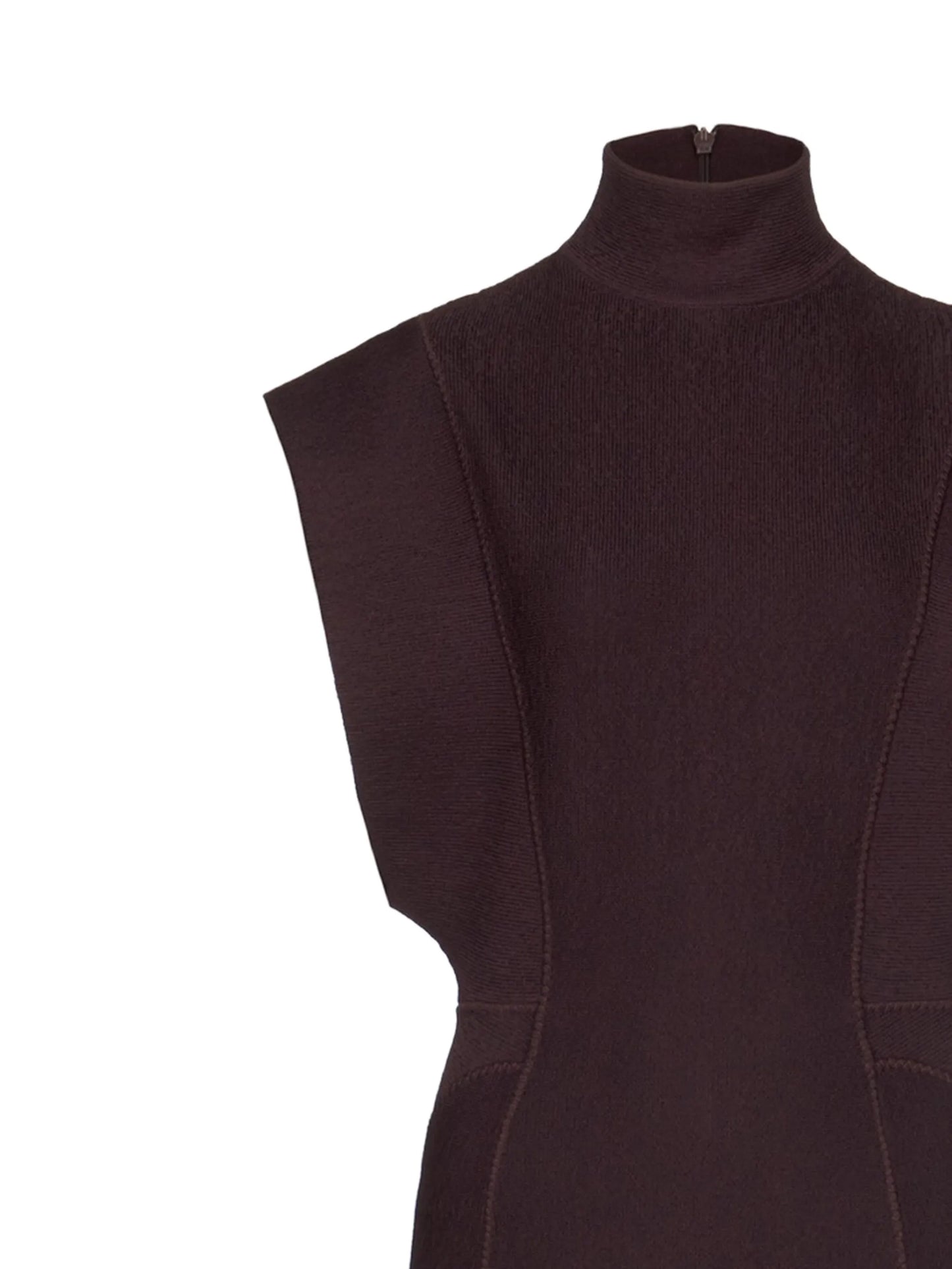 seam-detail high-neck mini dress