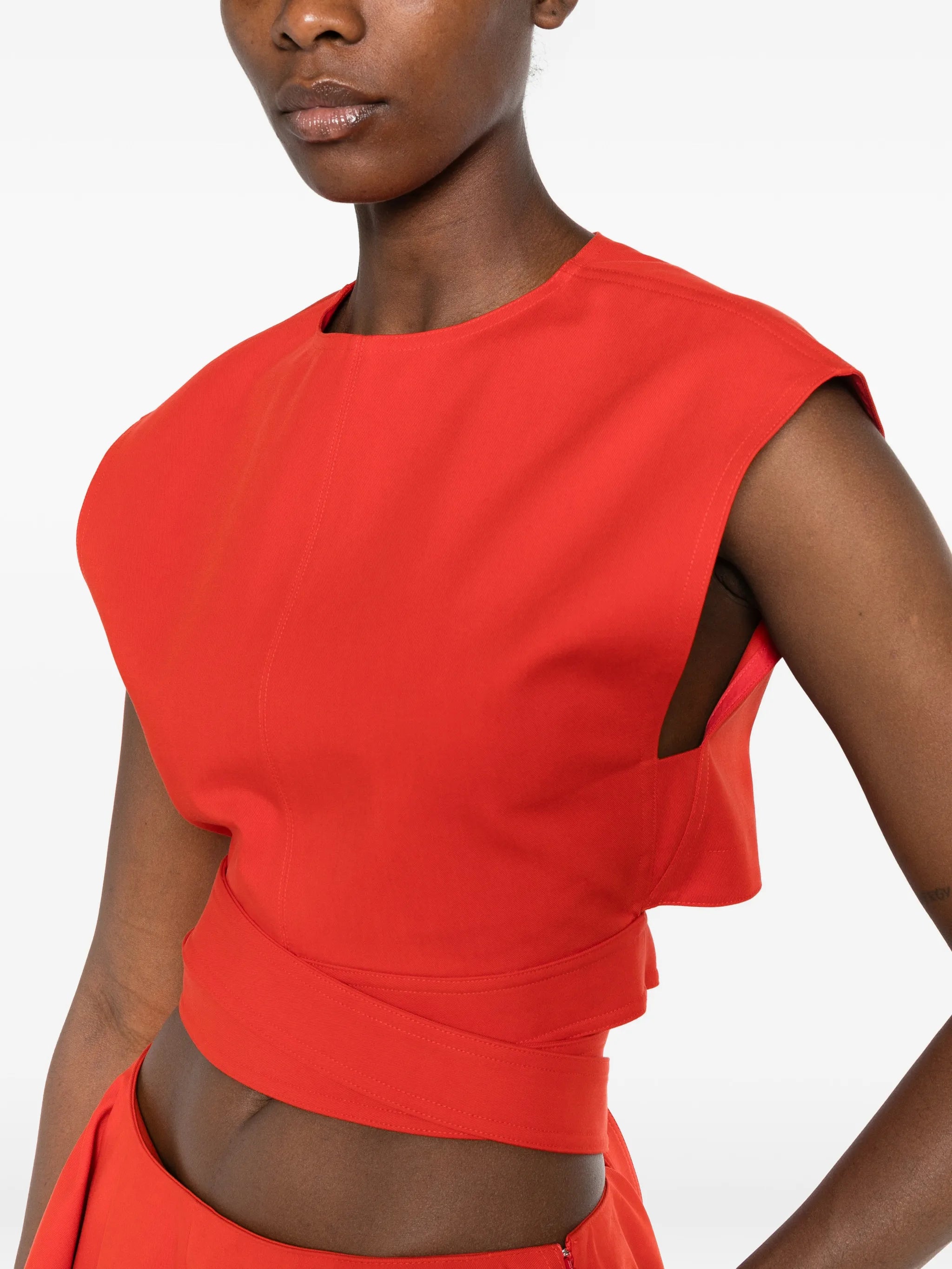 crew-neck crop top