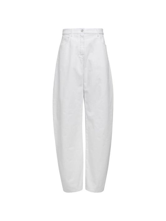 low-waist tapered jeans