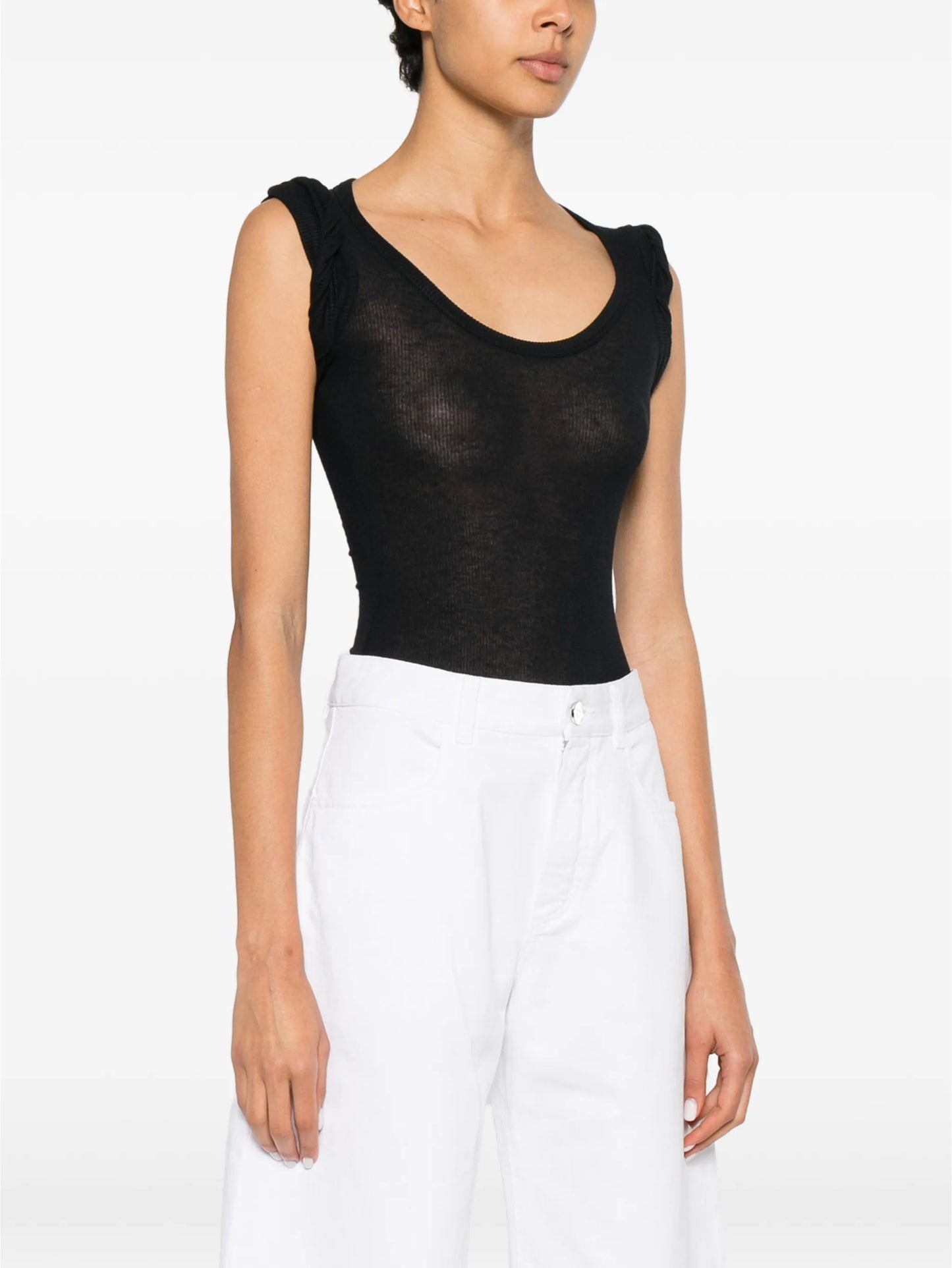 ribbed-knit bodysuit