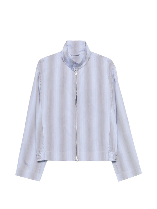 funnel-neck striped jacket