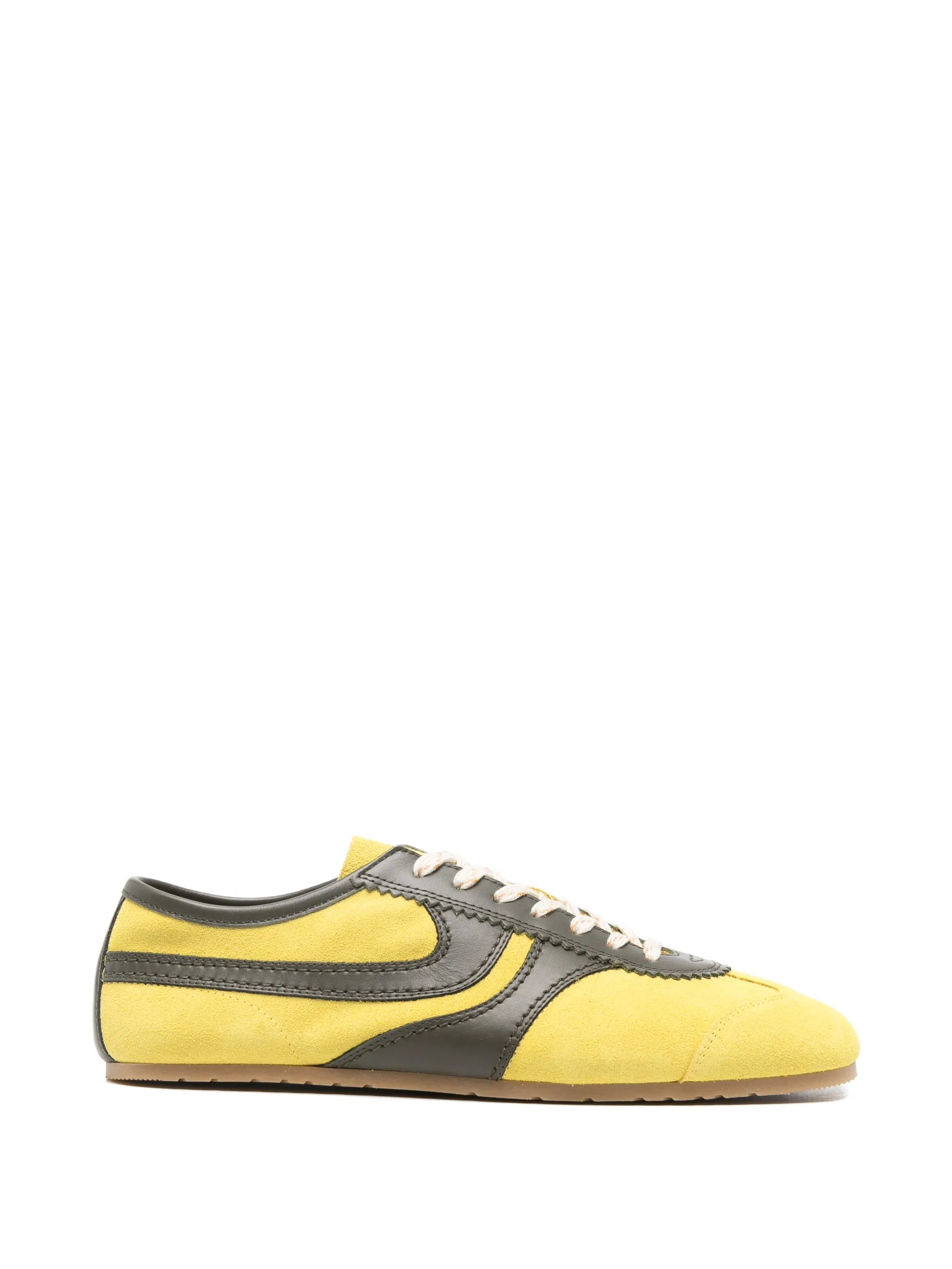 suede panelled low sneakers