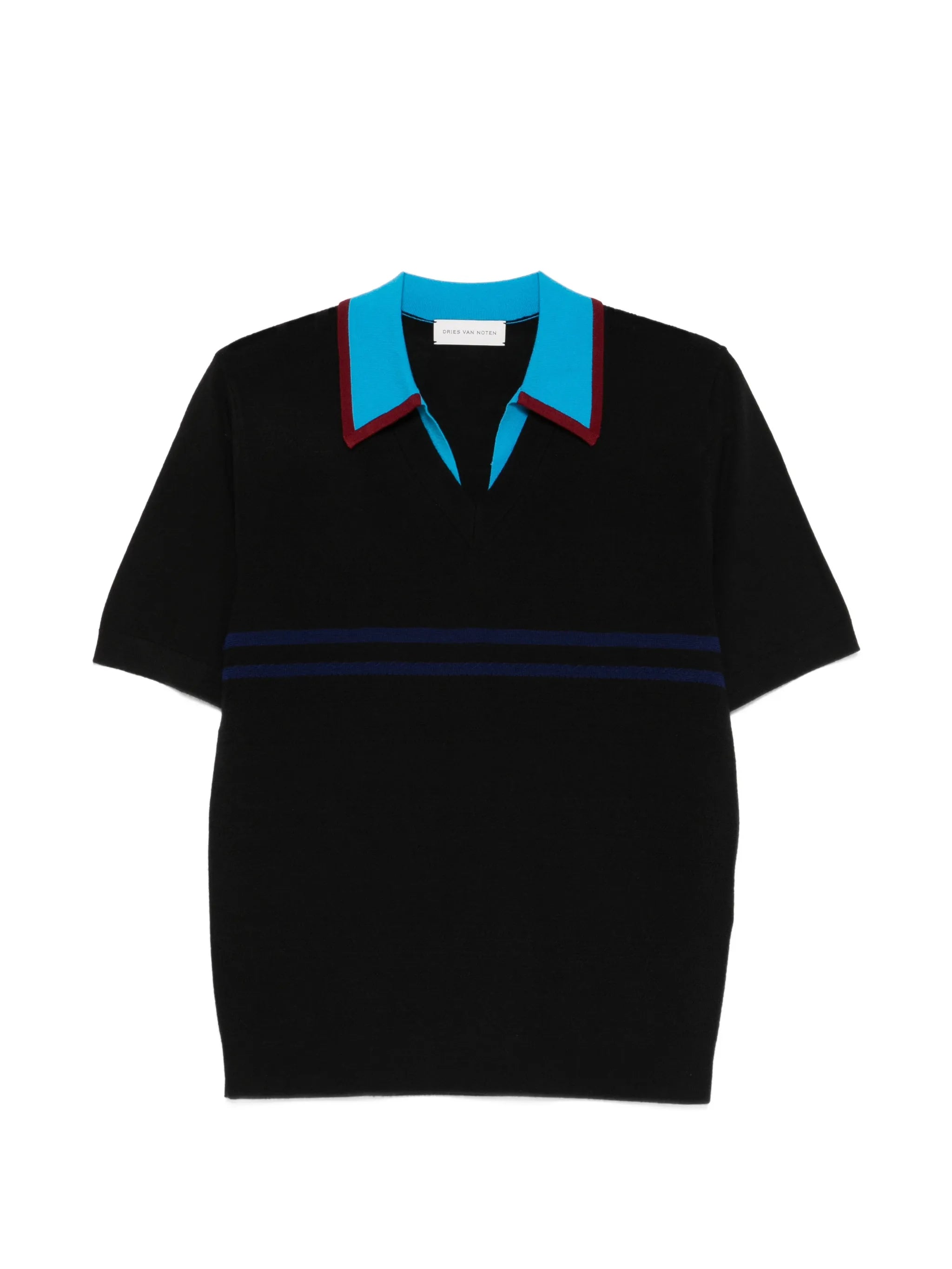 striped-collar T-shirt