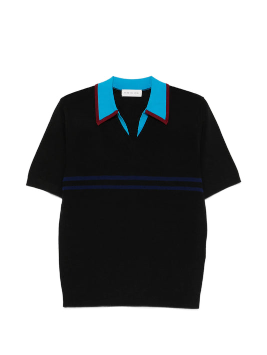 striped-collar T-shirt