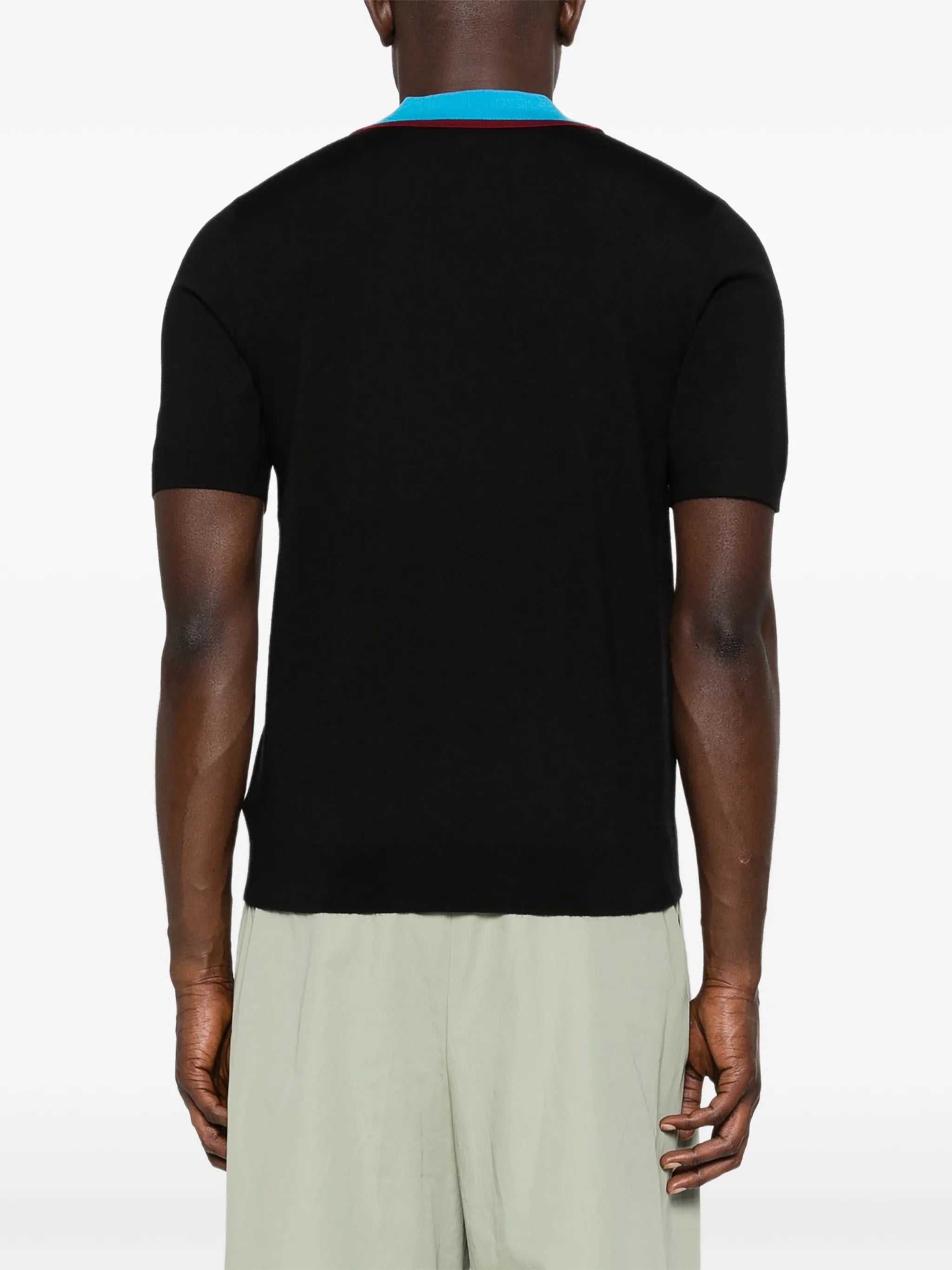 striped-collar T-shirt