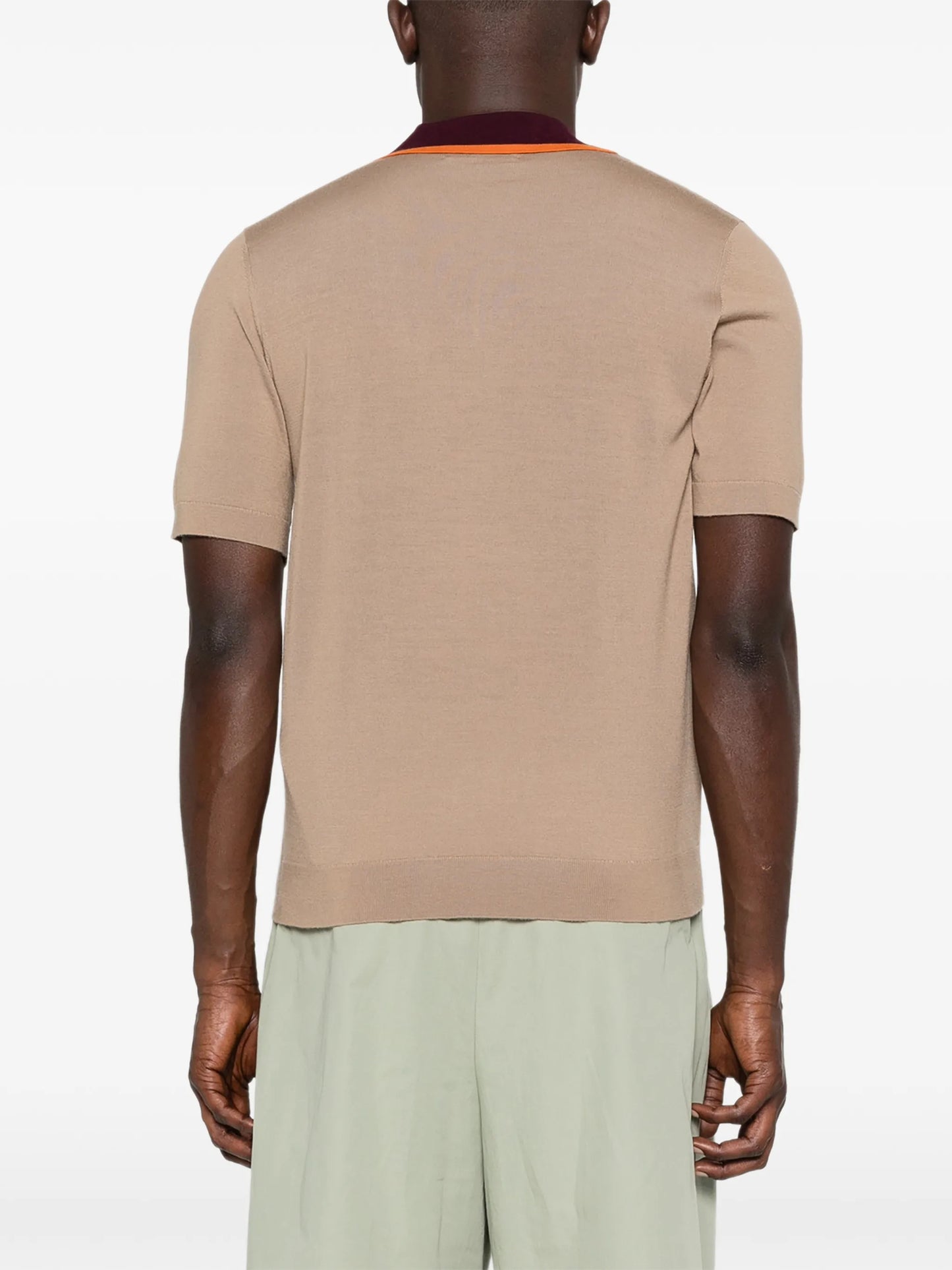 striped V-neck T-shirt