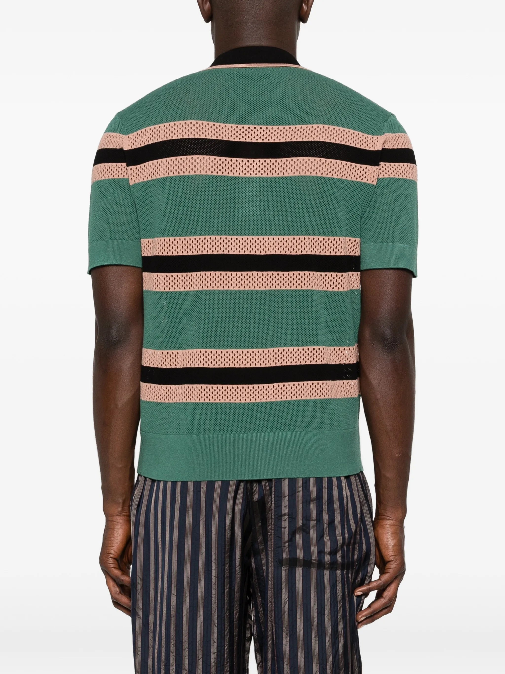 striped-pattern polo shirt