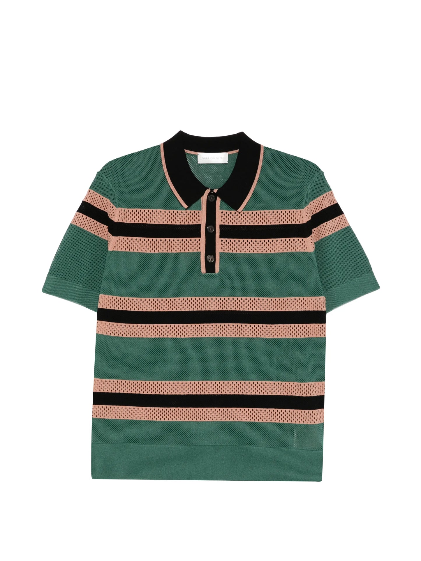 striped-pattern polo shirt