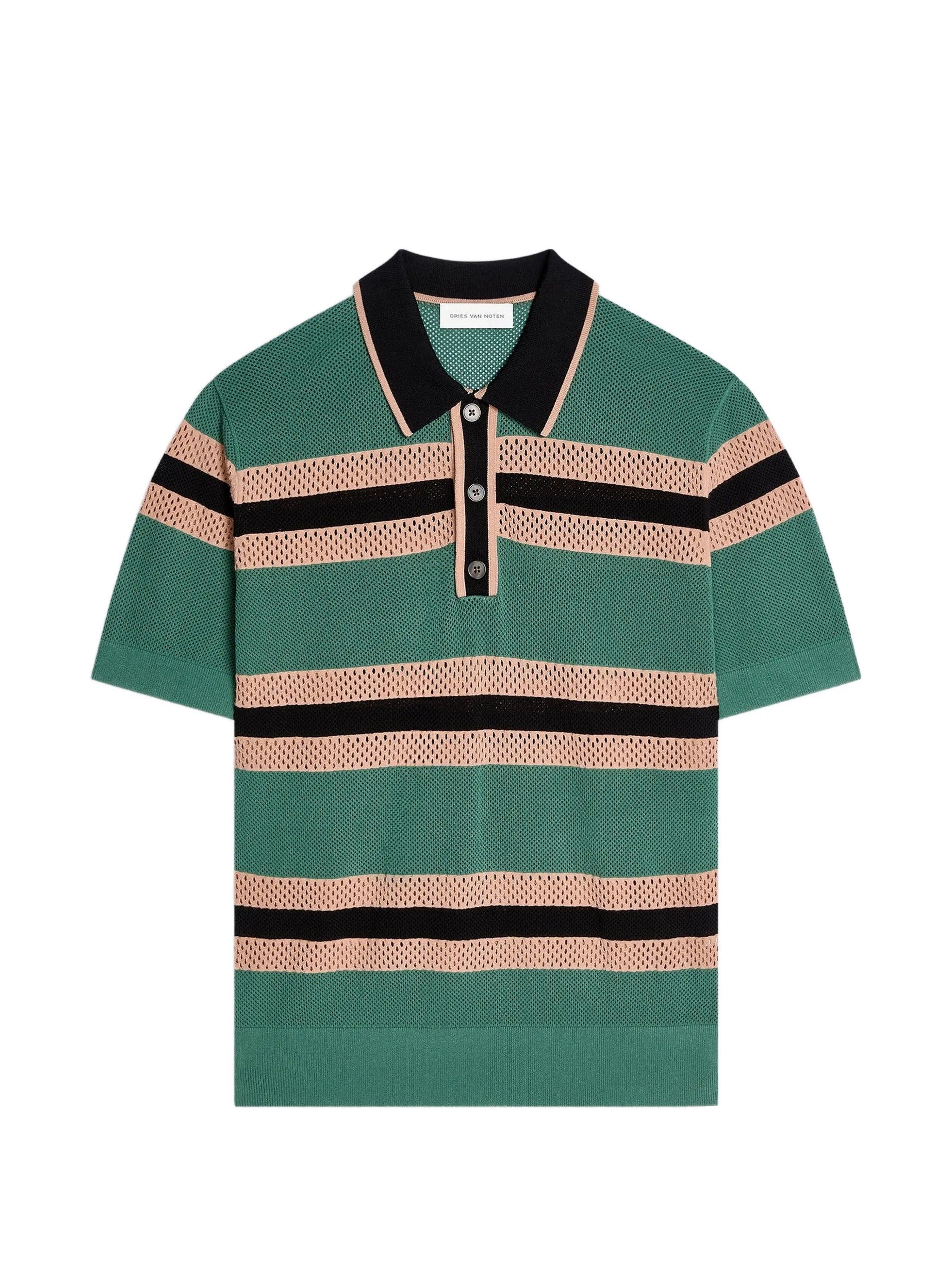 striped-pattern polo shirt