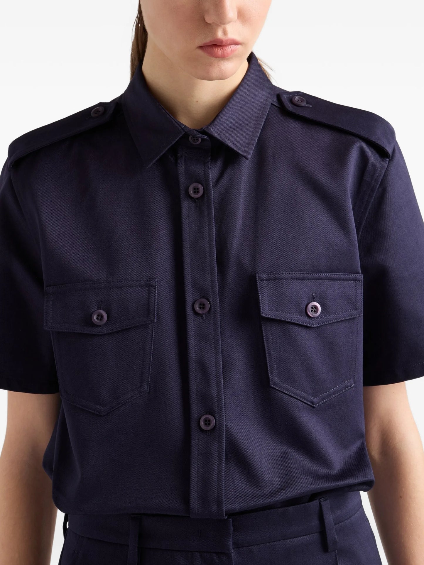 epaulettes pocket shirt
