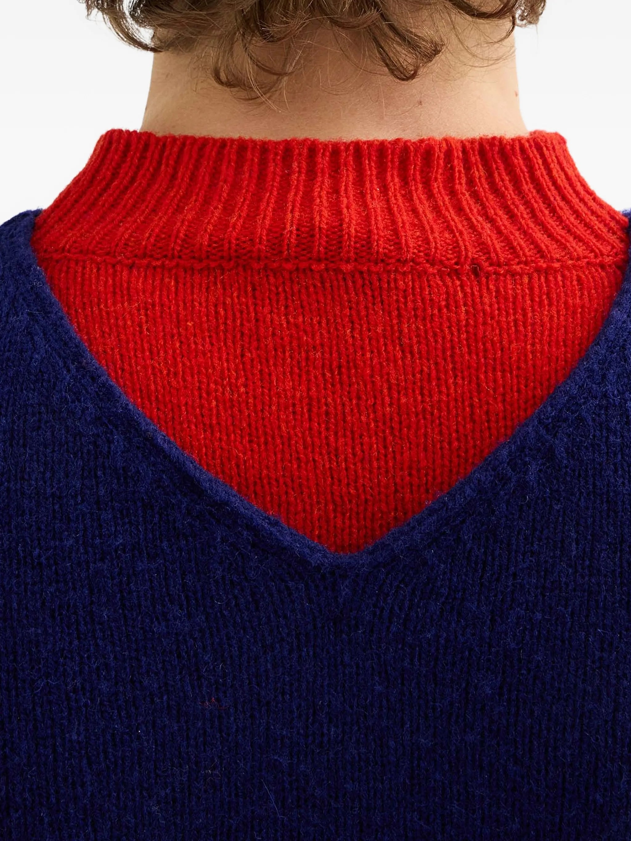 two-tone double-layer sweater
