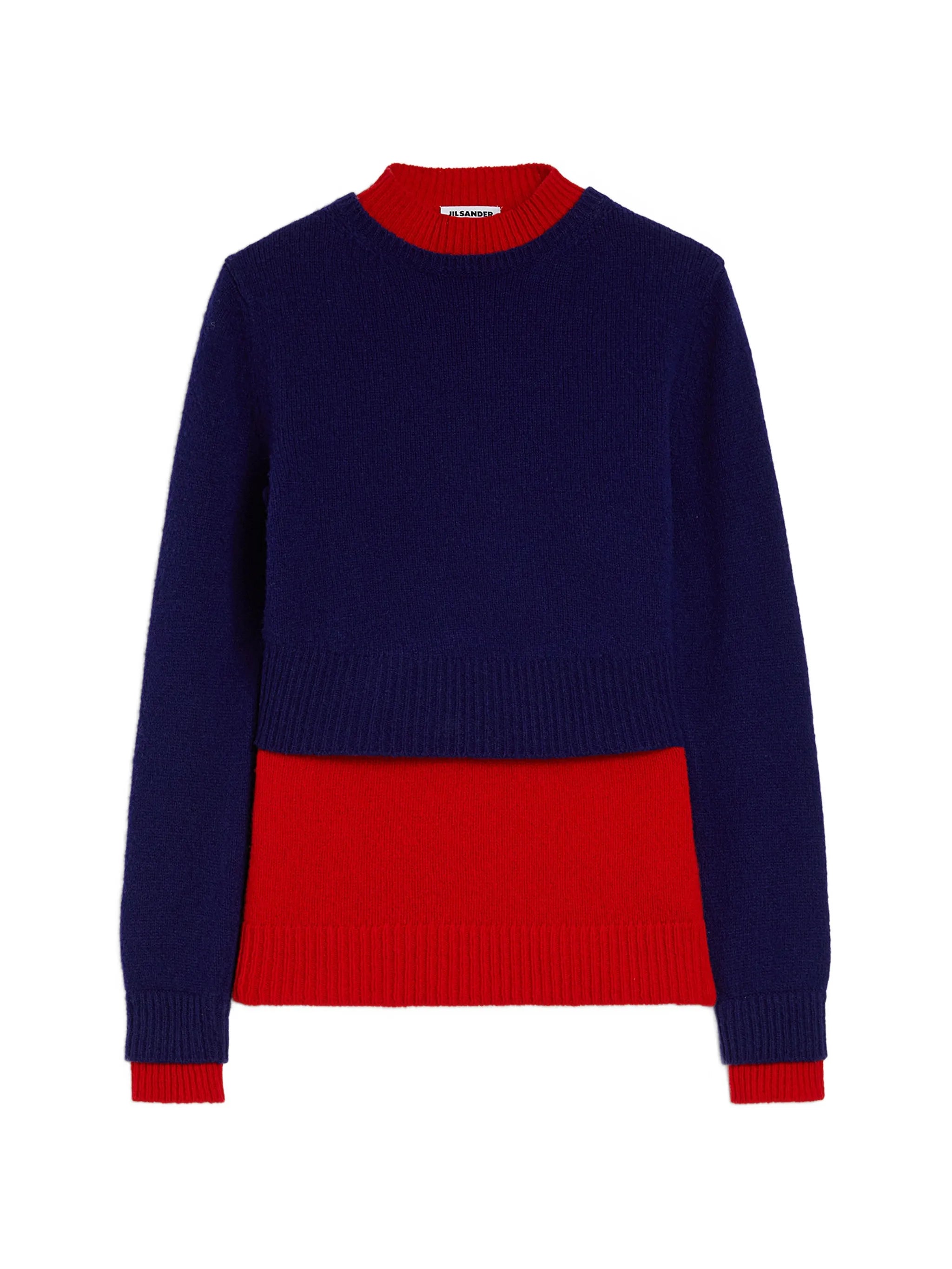 two-tone double-layer sweater