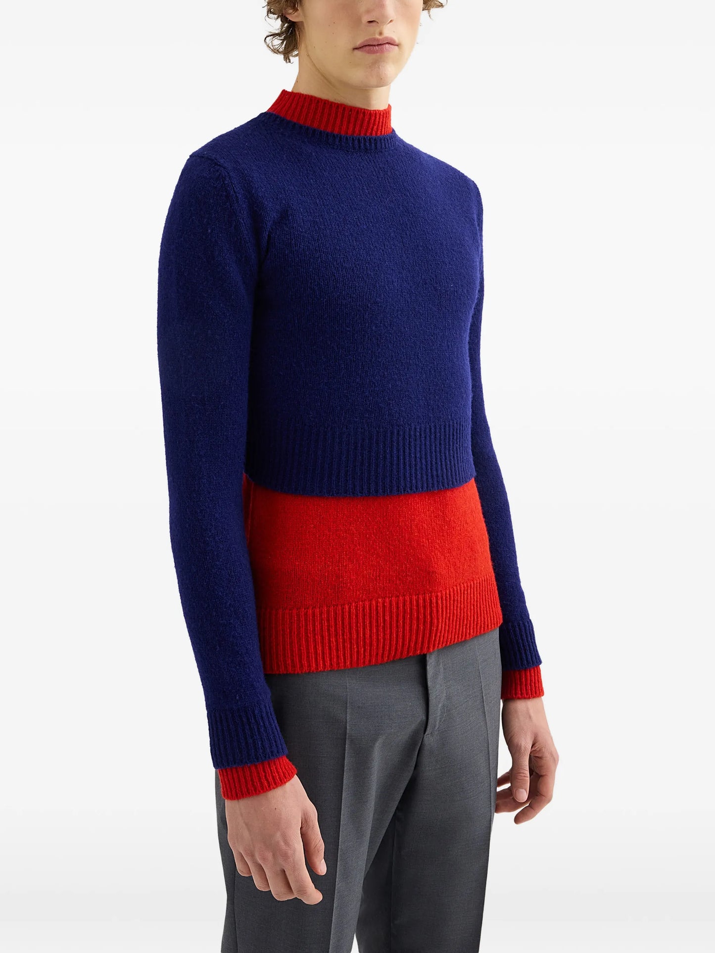 two-tone double-layer sweater