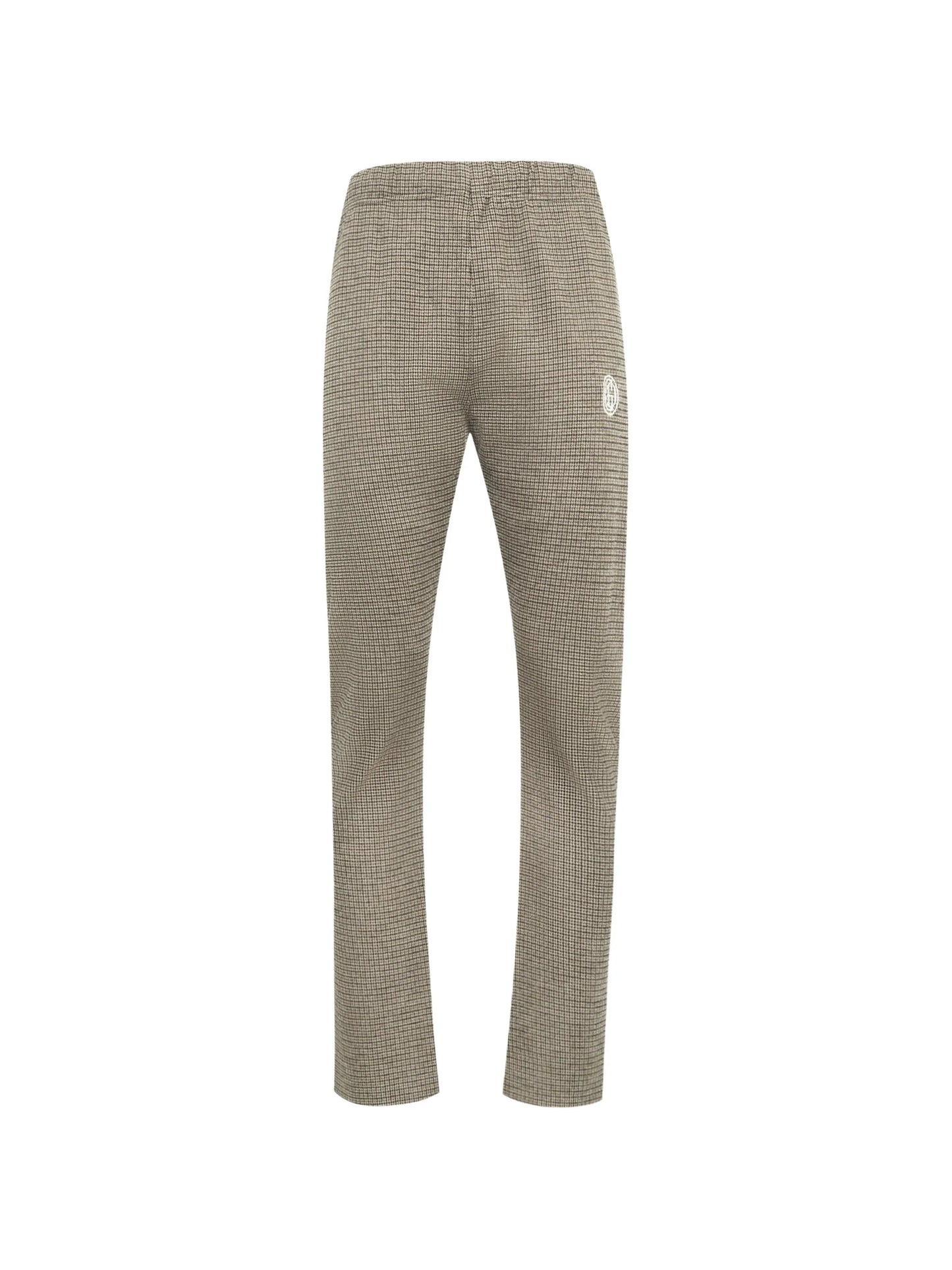 micro-plaid track trousers