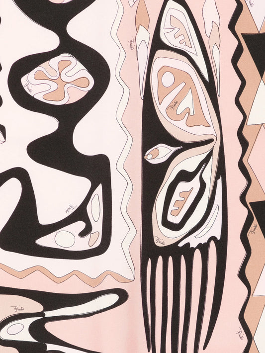 lettering striped silk scarf