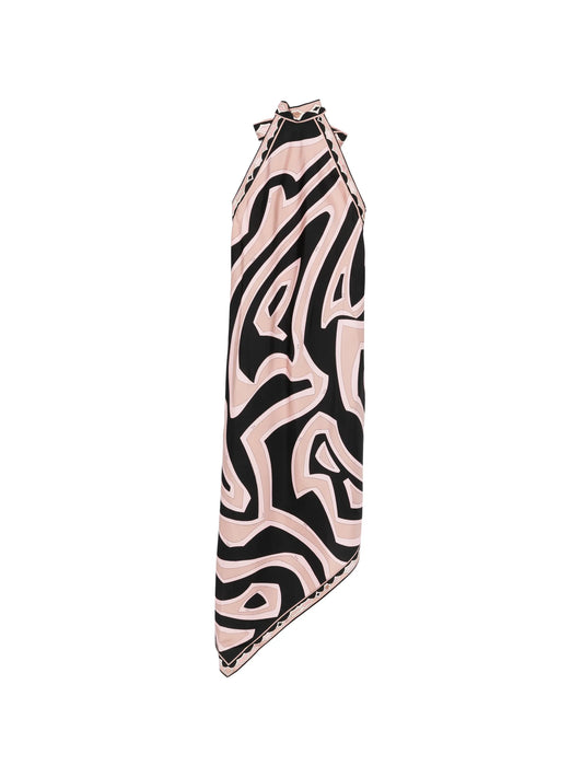 Labirinto asymmetric high-neck dress