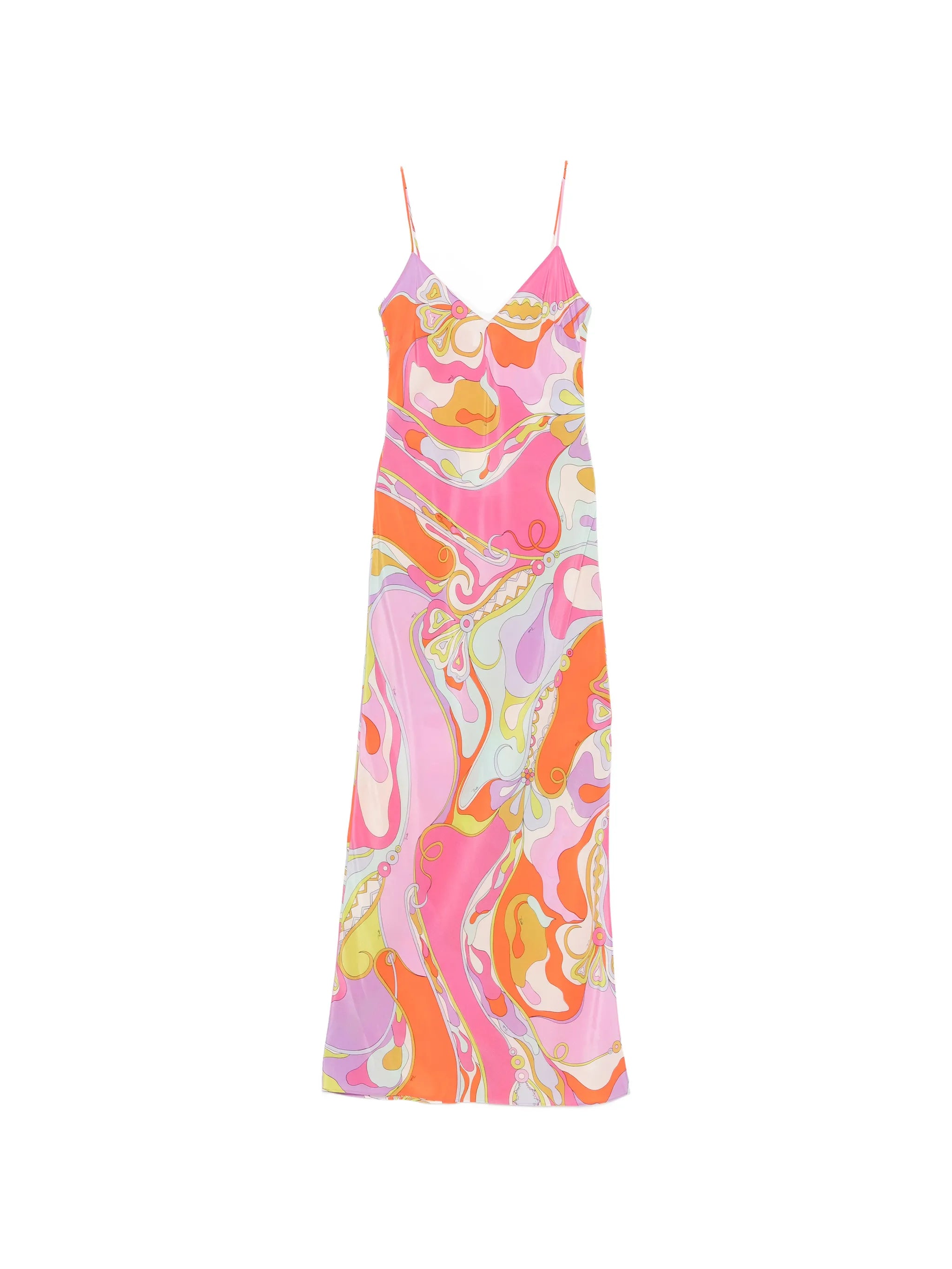 Orchidee print silk dress