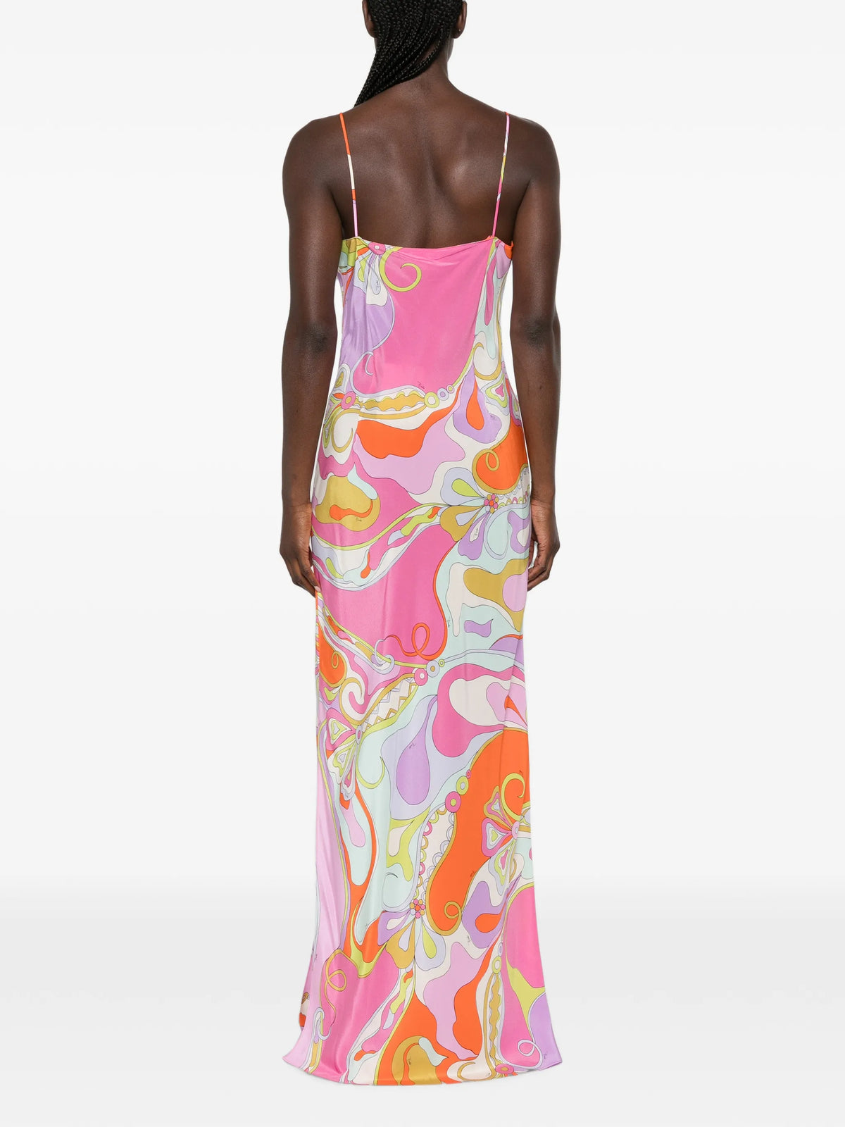 Orchidee print silk dress