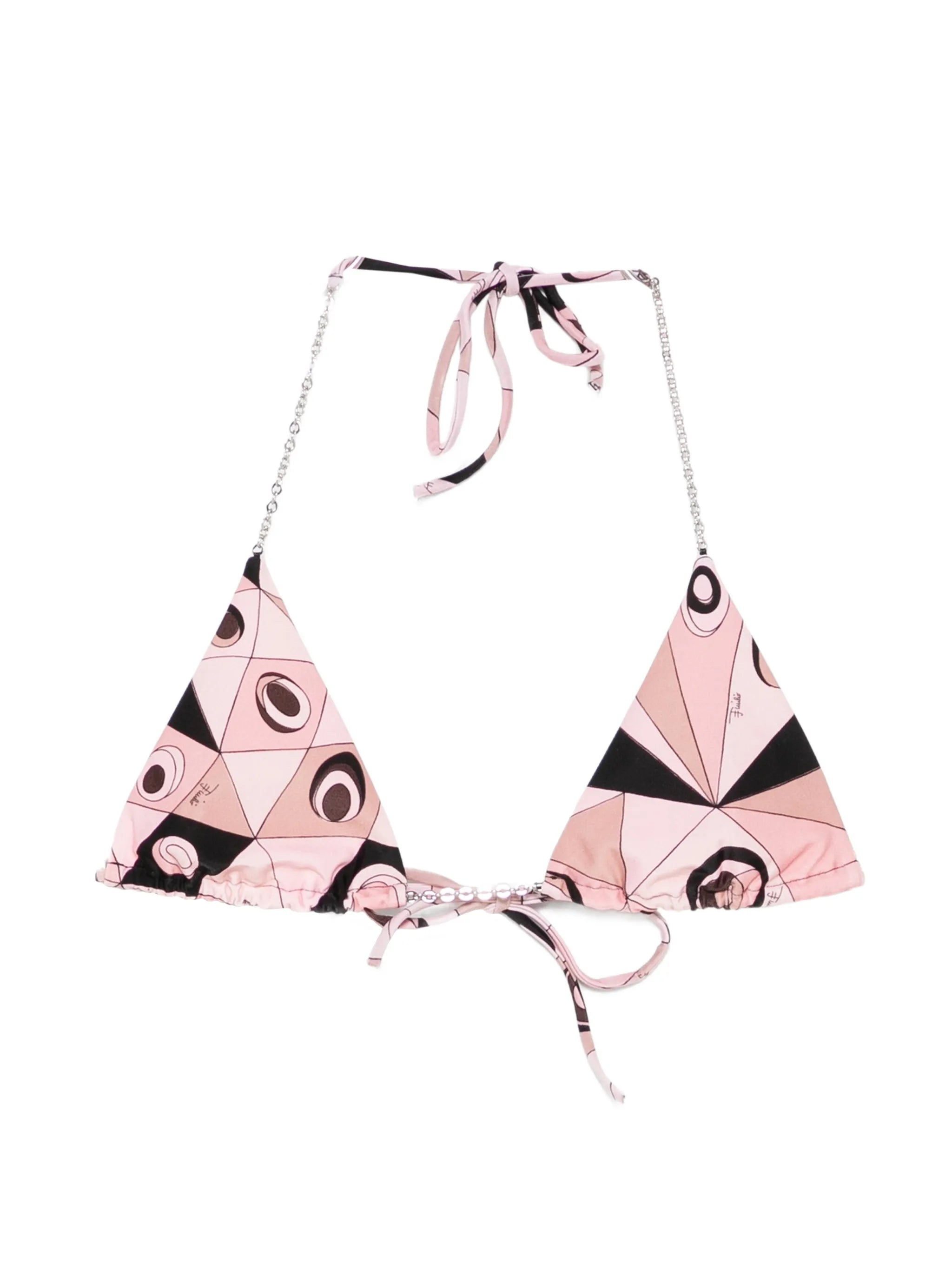 Occhi print triangle bikini top