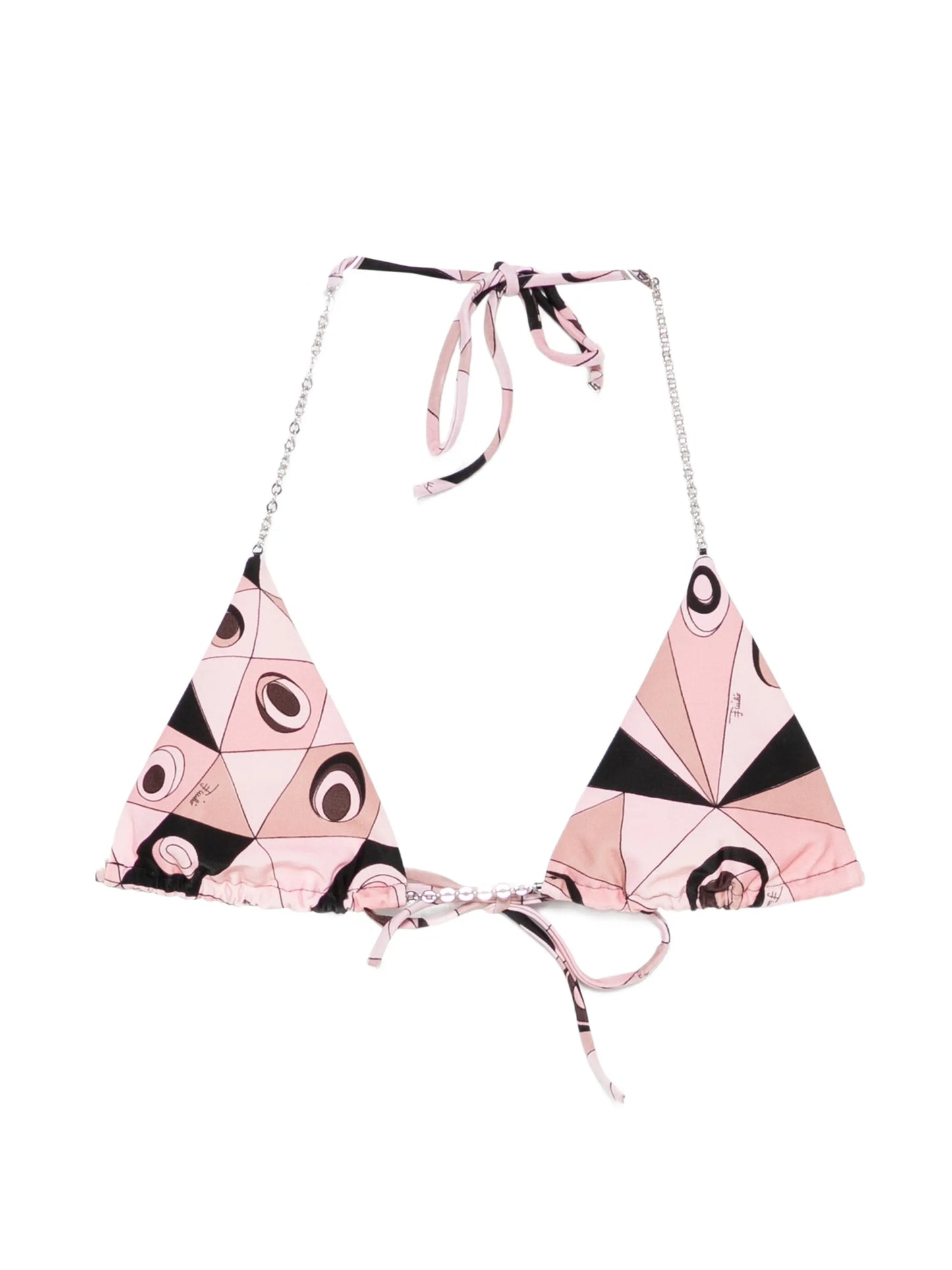 Occhi print triangle bikini top