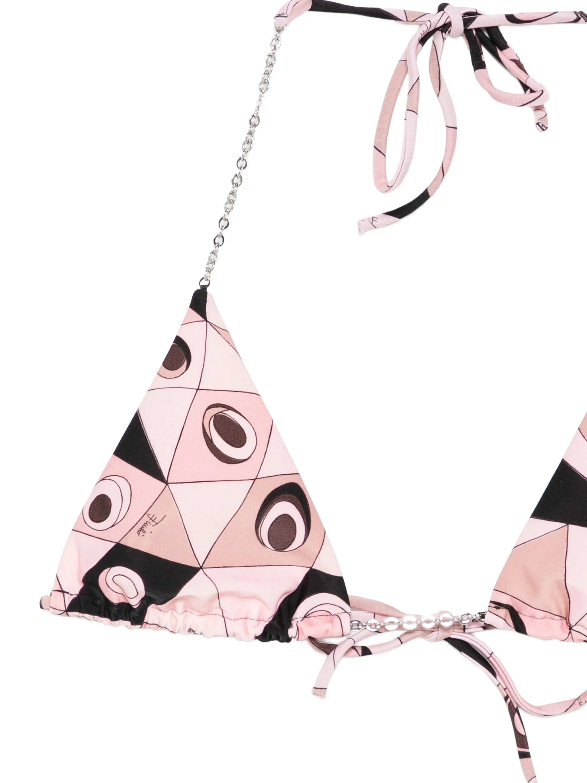 Occhi chain triangle bikini top