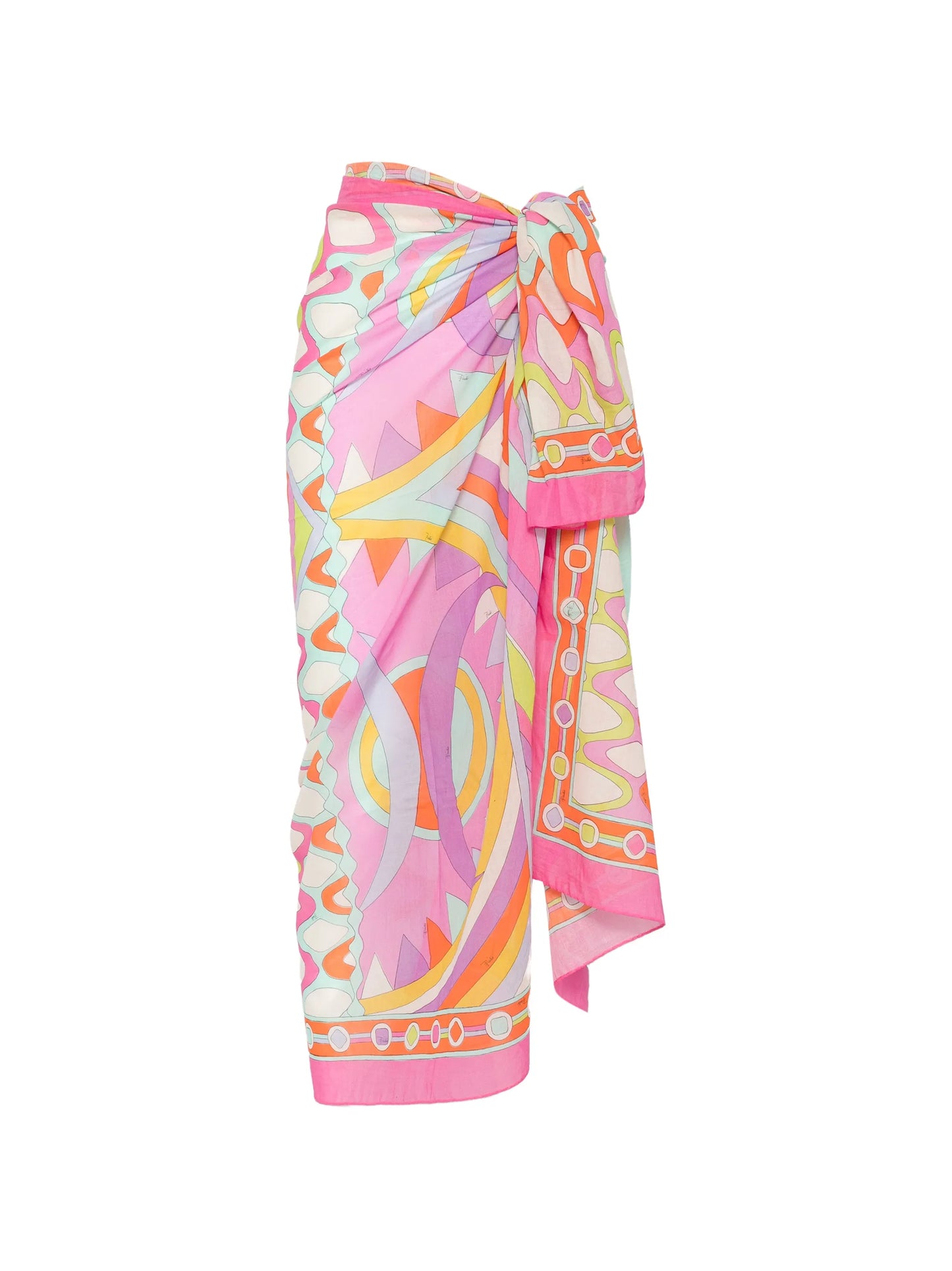 geometric-print pareo midi skirt