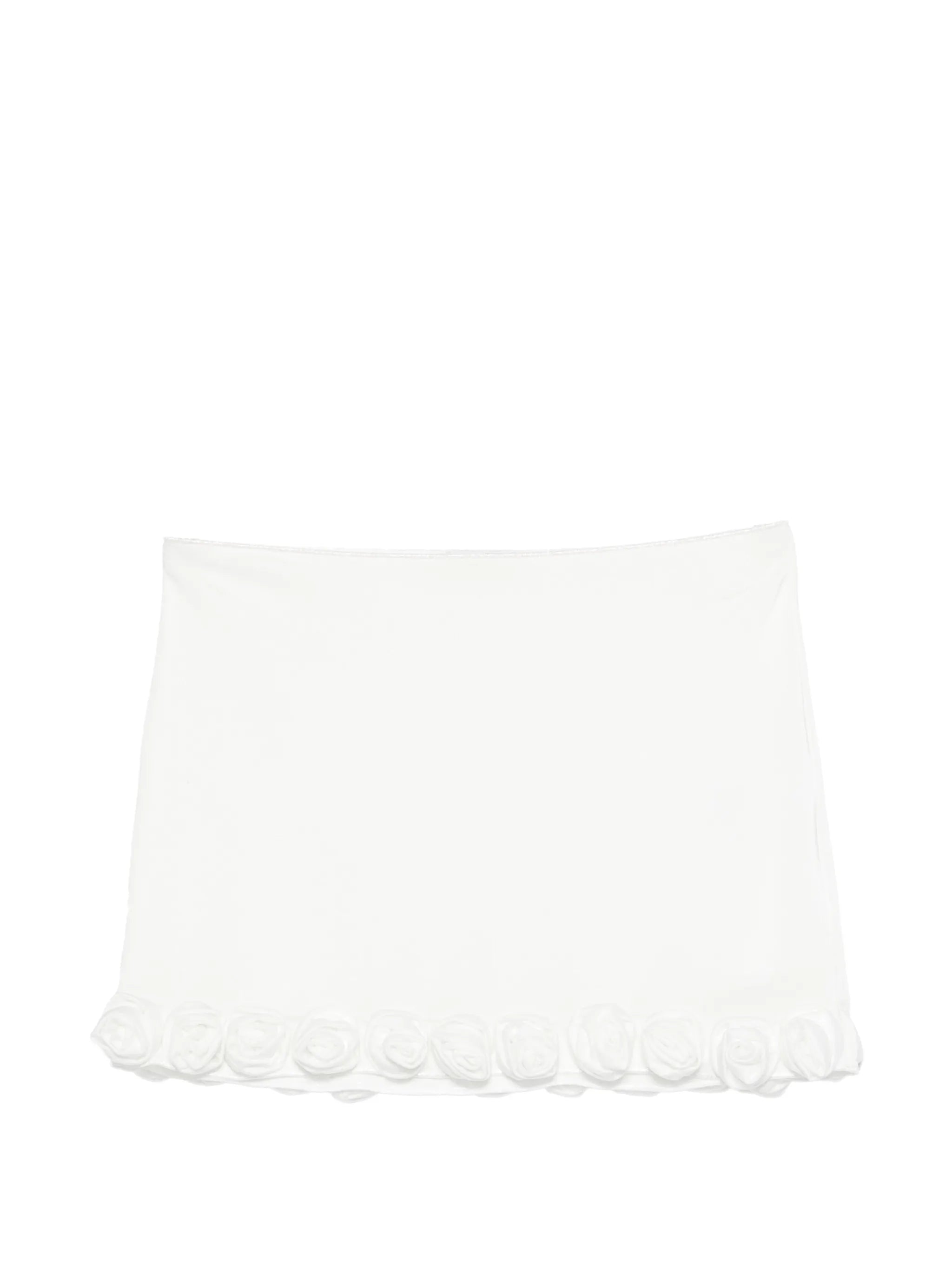 rose-appliqué mini skirt