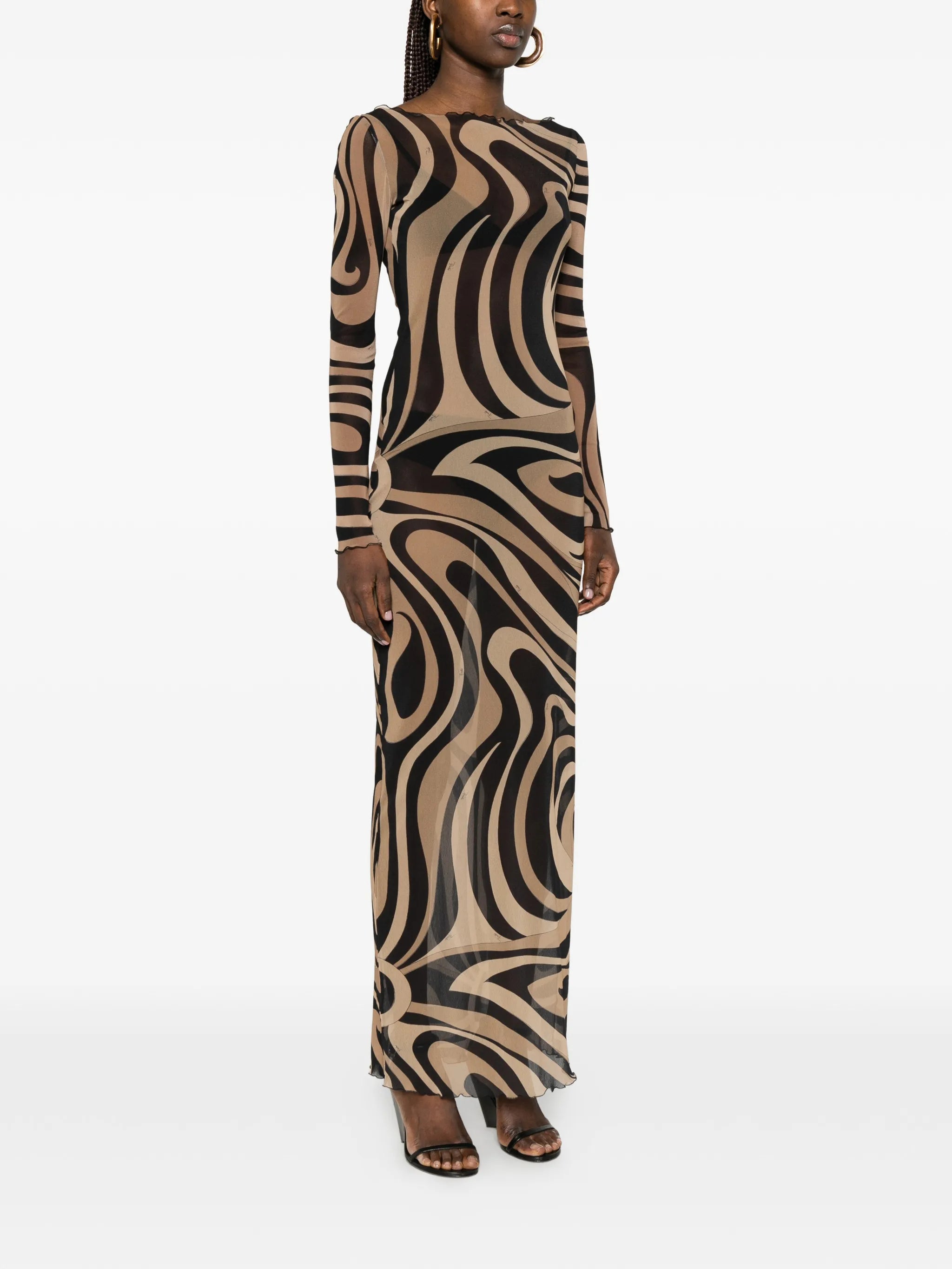 Marmo print tulle dress