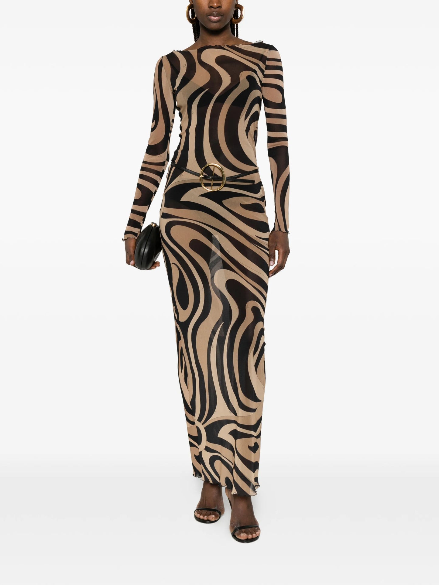 Marmo print tulle dress