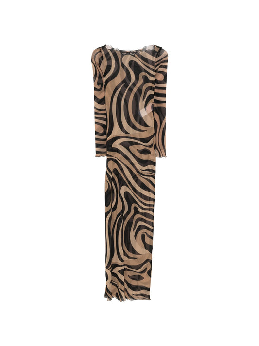 Marmo print tulle dress