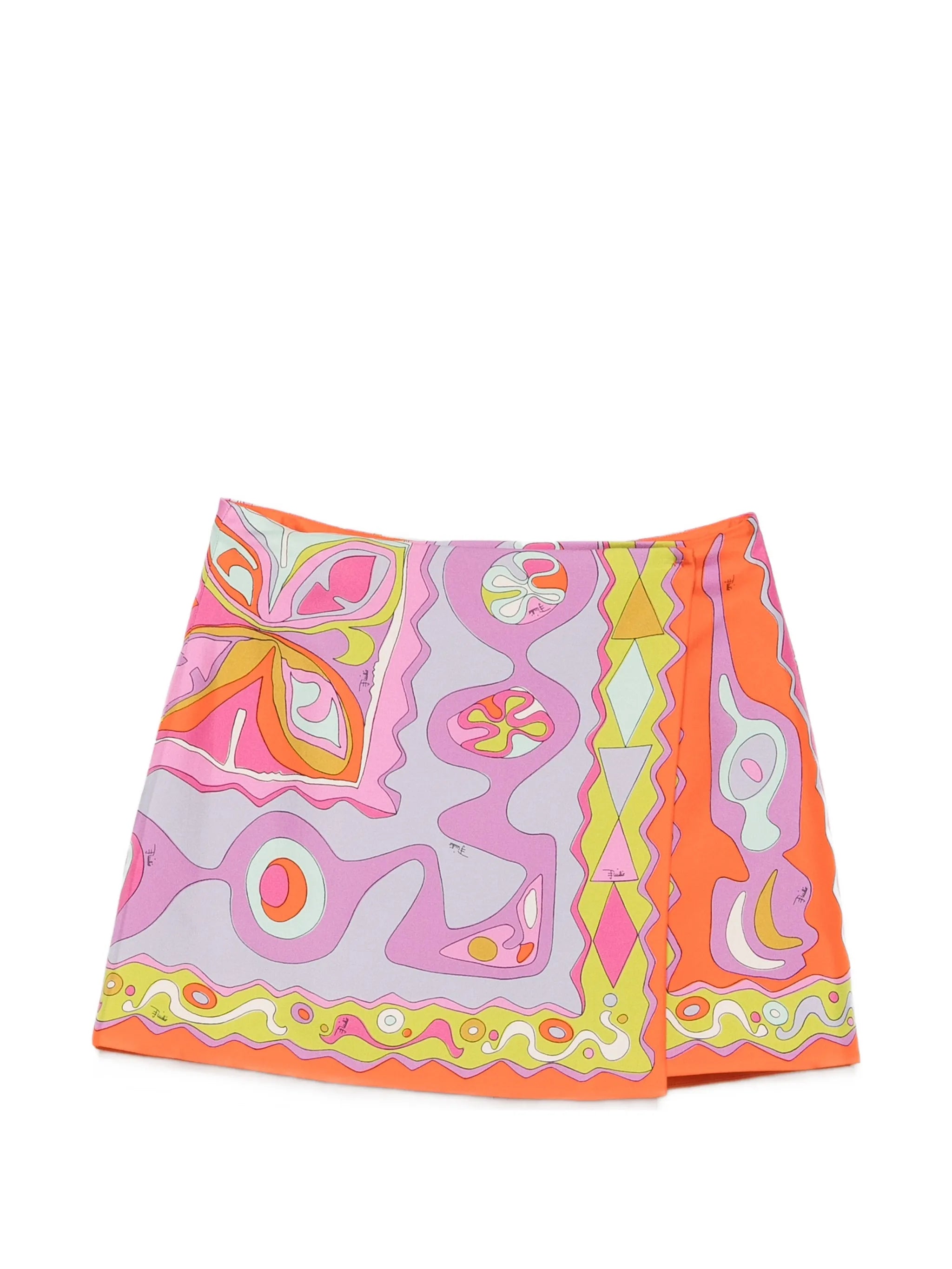 Angoli print silk skirt