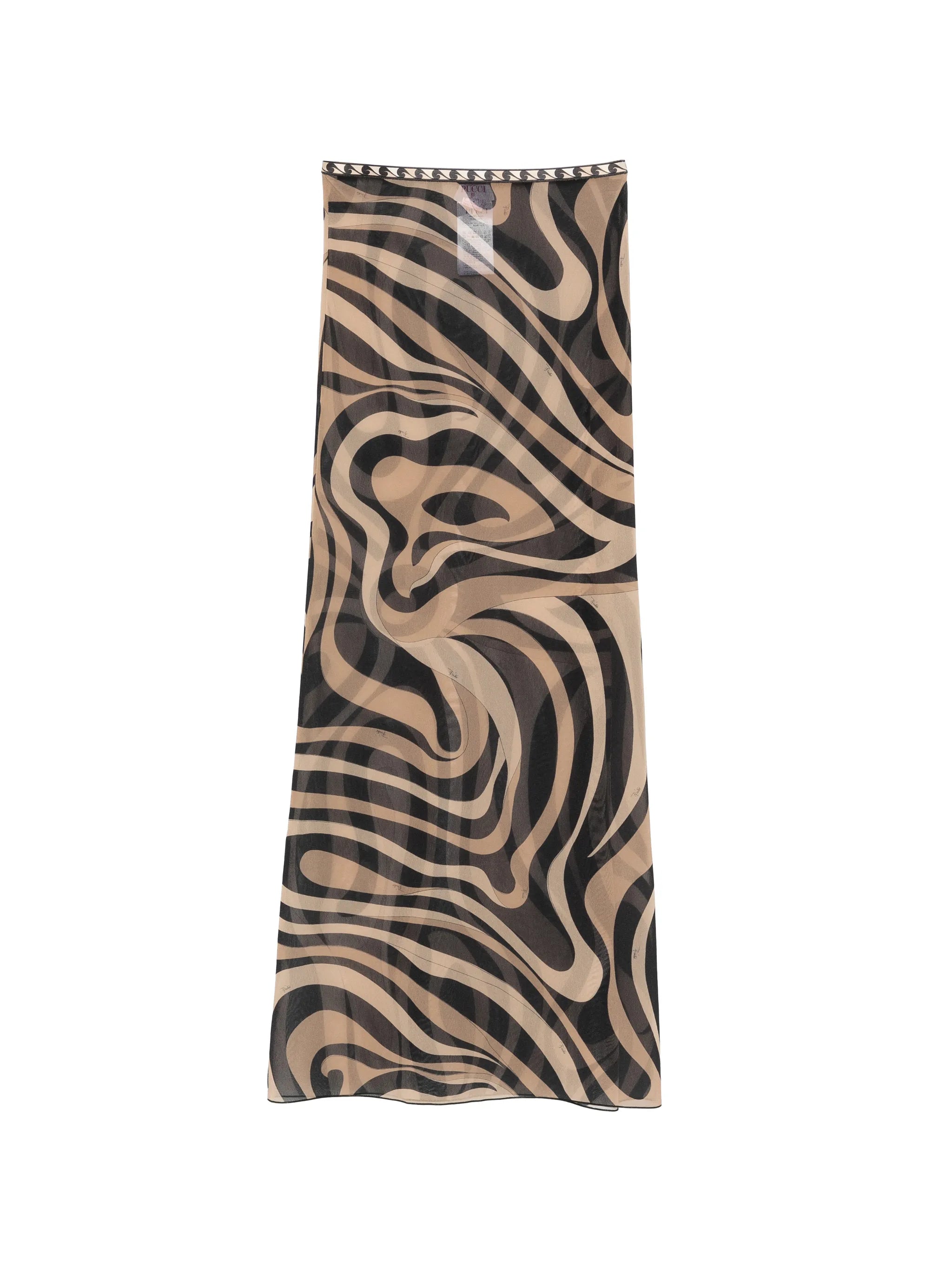 Marmo print long tulle skirt
