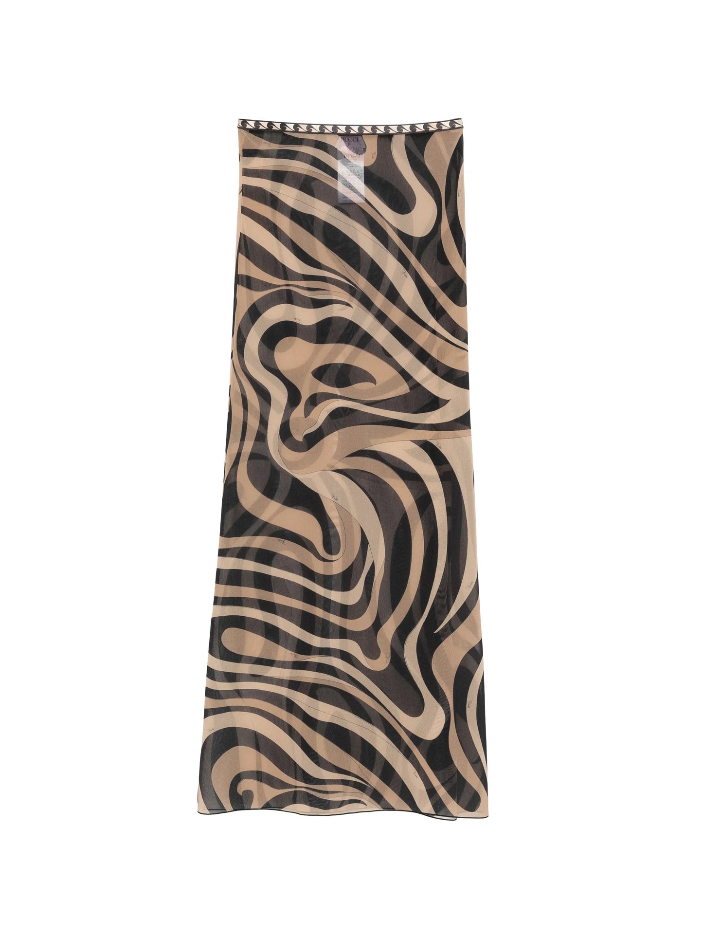 Marmo print long tulle skirt