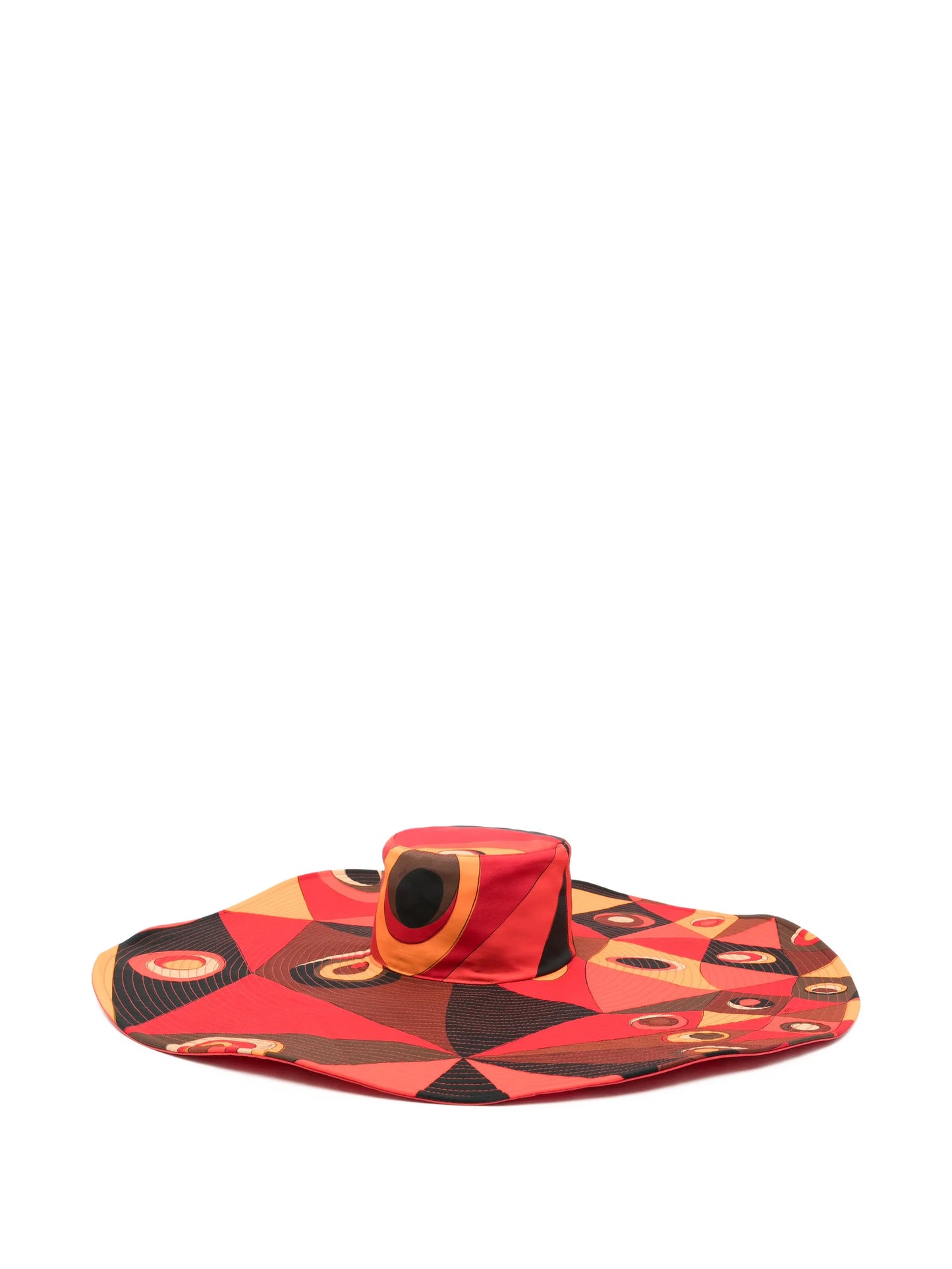 Occhi print wide-brim sun hat