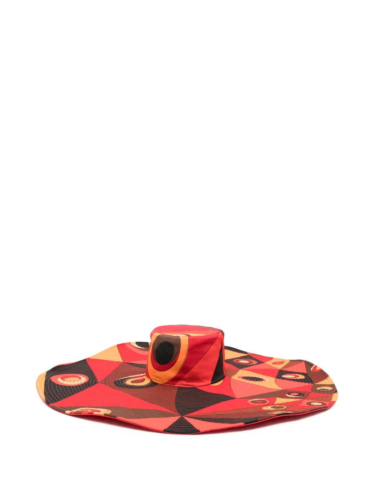 Occhi print wide-brimmed hat
