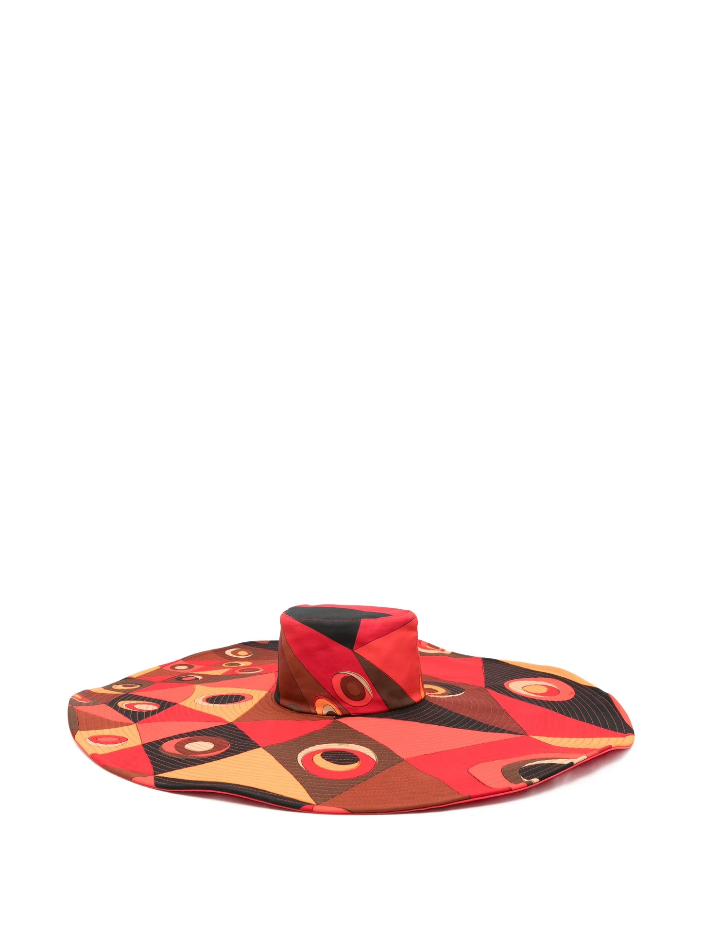 Occhi print wide-brim sun hat