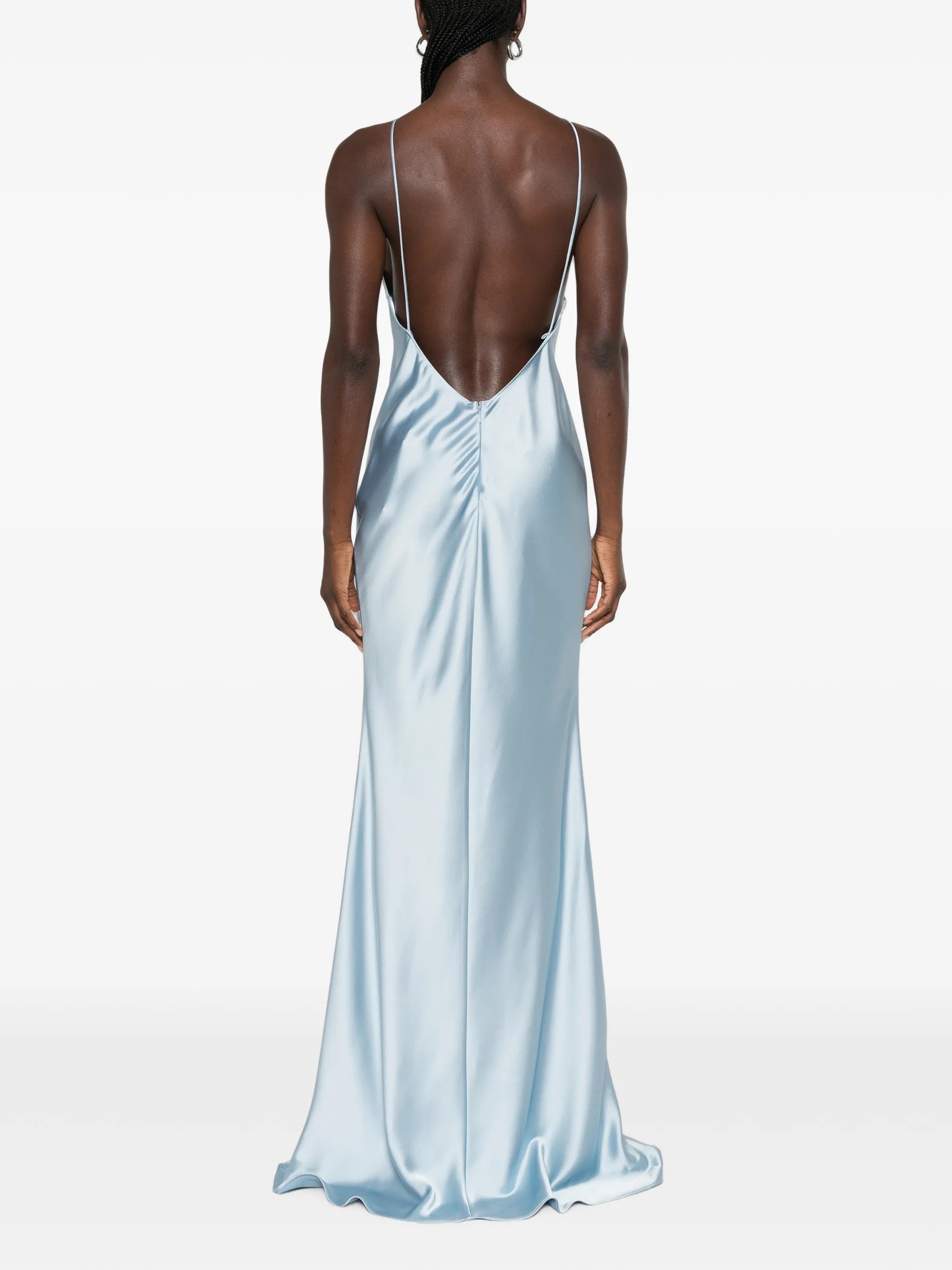 Claudie V-neck feather maxi dress