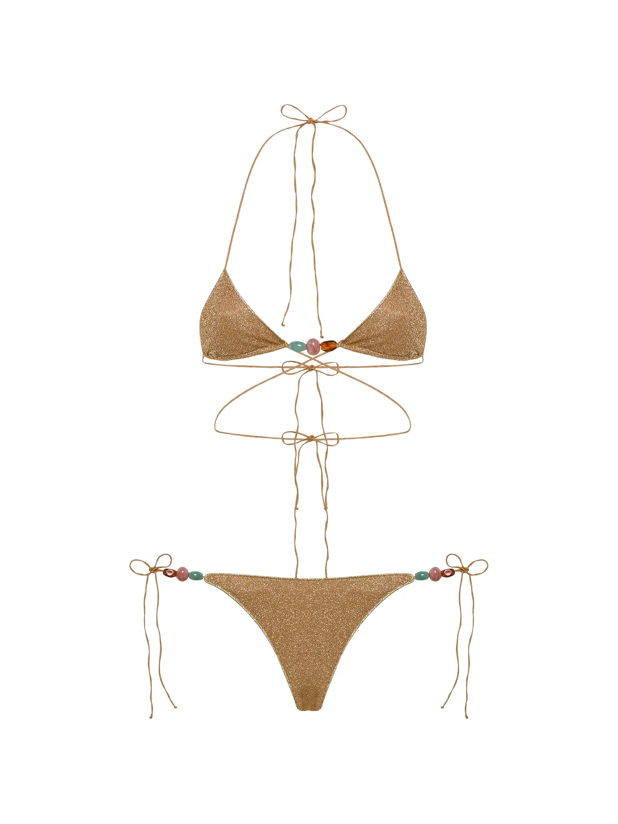 Lumiere bead-embellished bikini