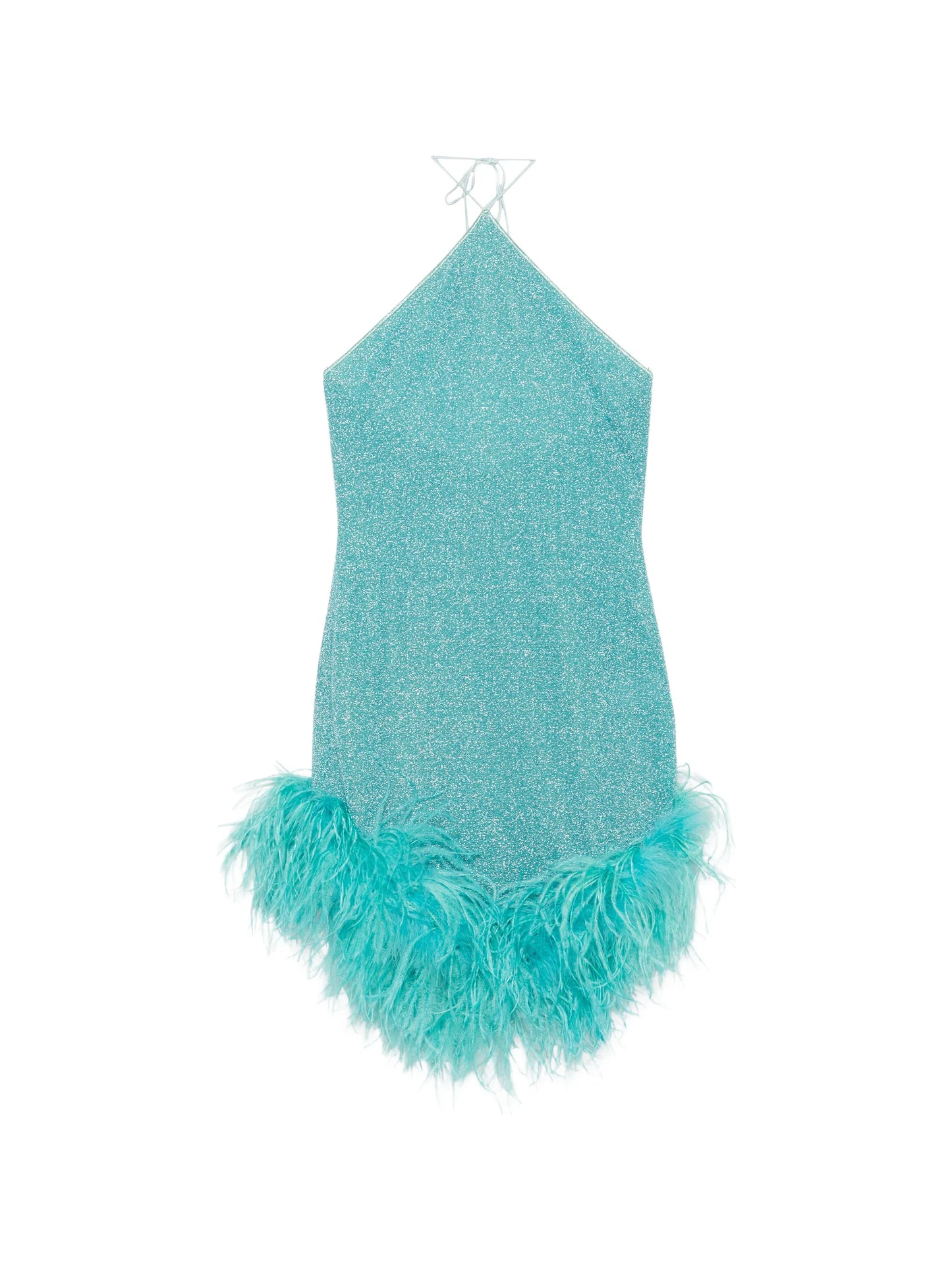 Lumiere feather-trim mini dress