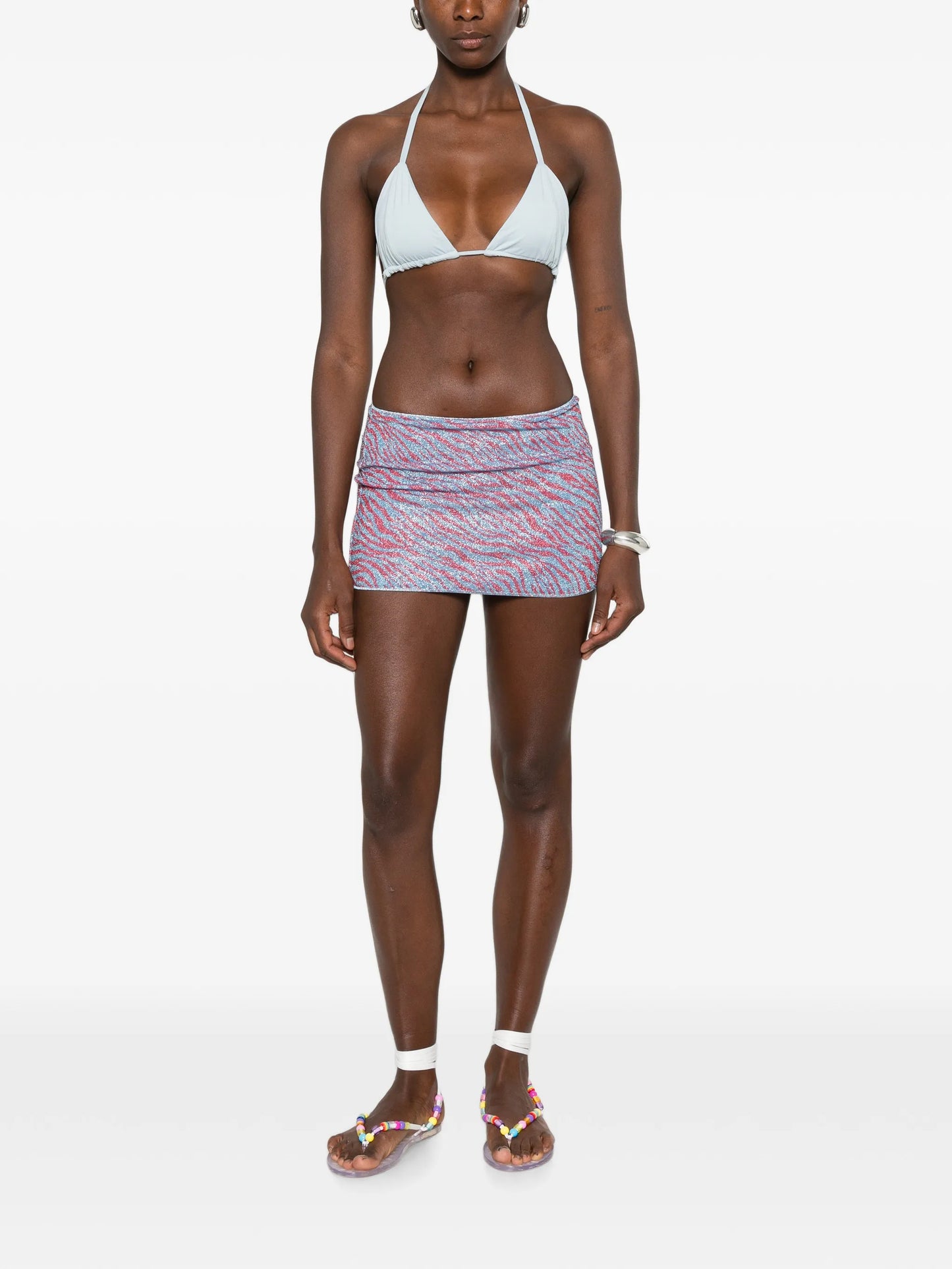 Animalier zebra-print mini beach skirt