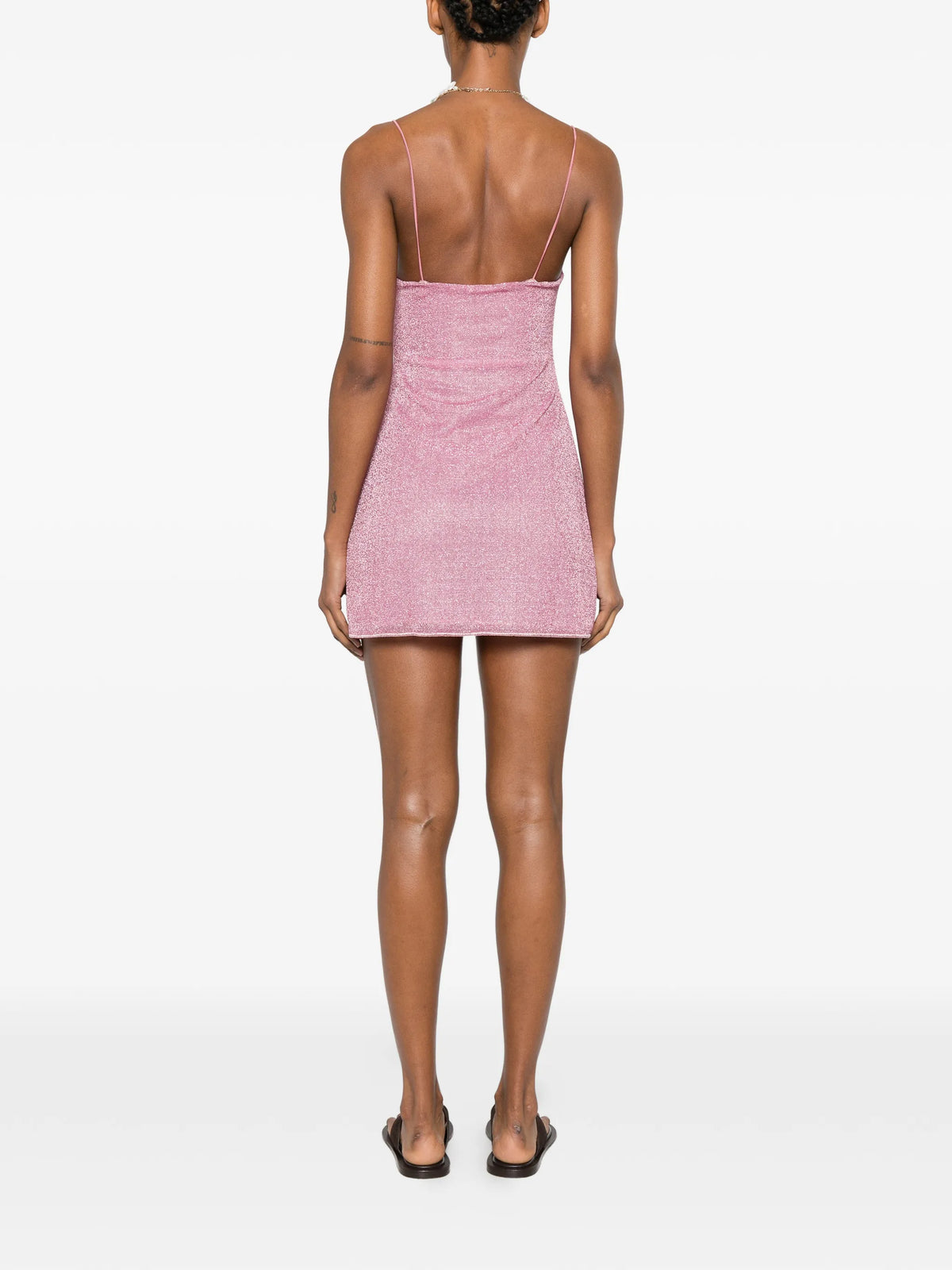 Shell-cup glitter-effect dress
