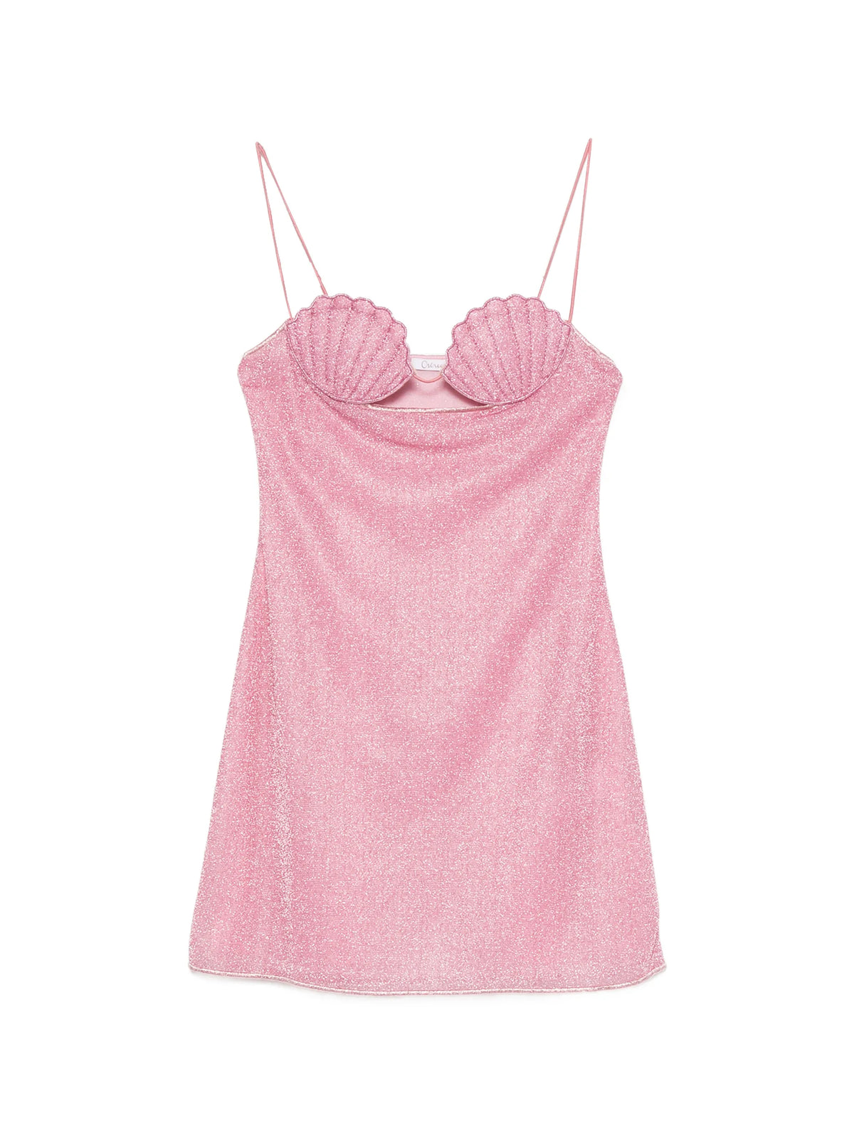 Shell-cup glitter-effect dress