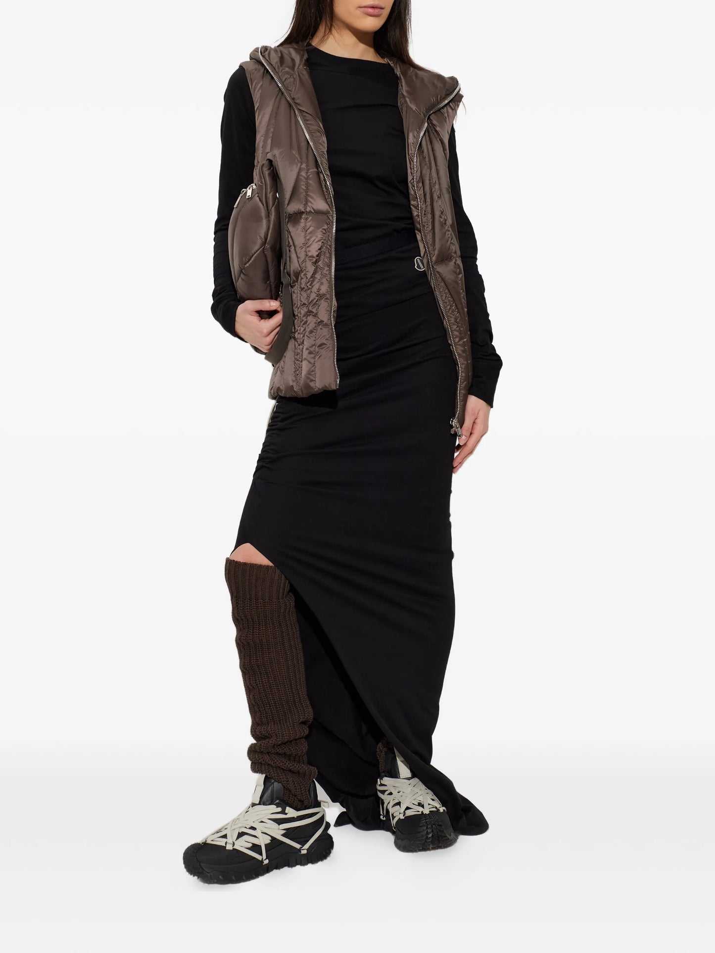 hooded quilted gilet