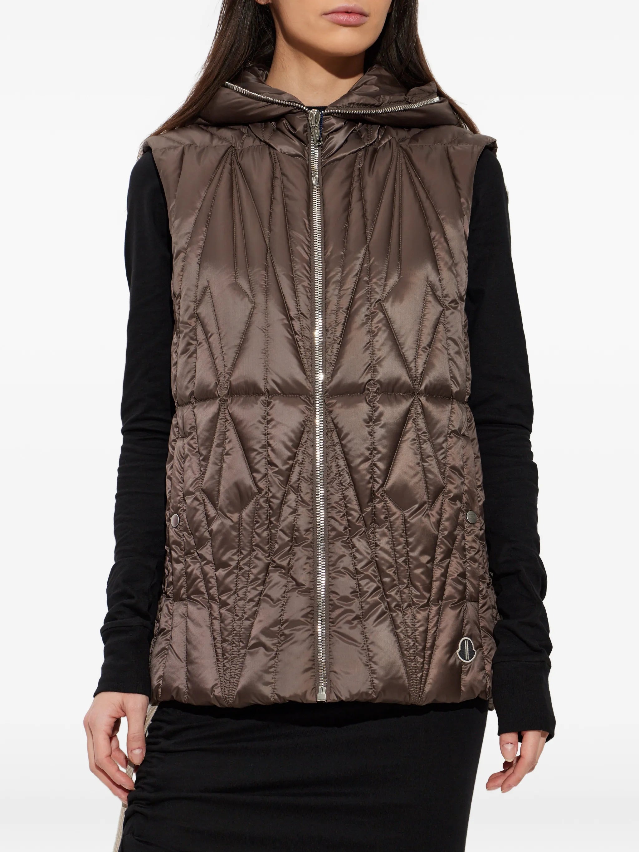 hooded quilted gilet