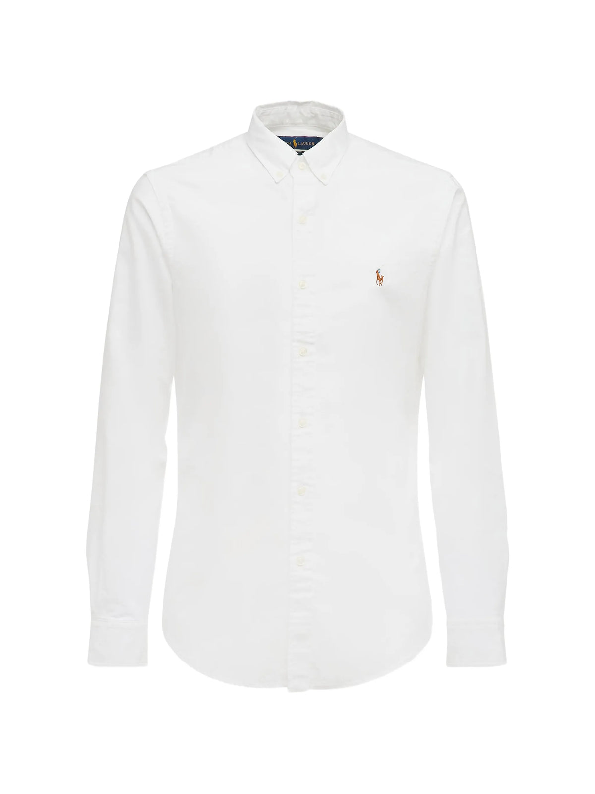 embroidered-logo button-down shirt